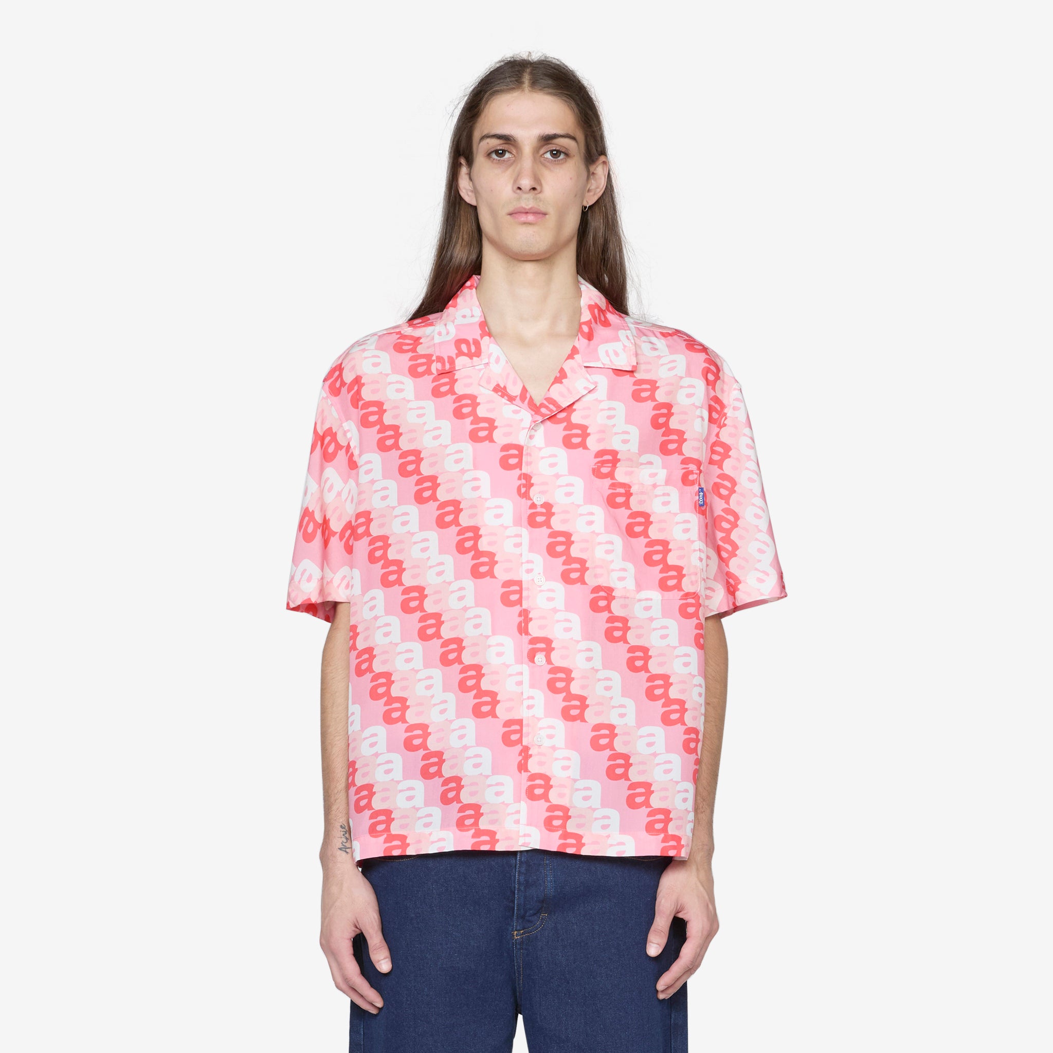 Pink Print Camp Shirt - Casual Short Sleeve Button Up for Men & Women - Perfect for Outdoor Adventures, Music Festivals & Summer Camping