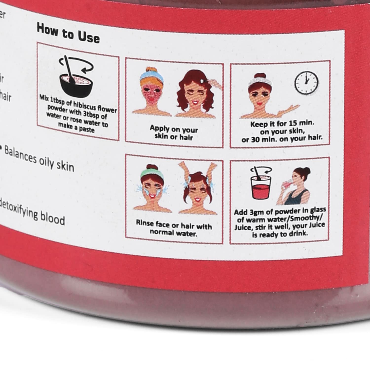 100% Organic Hibiscus Flower Powder for Skin & Hair Care - Pure & Natural Face Cleanser & Hair Treatment for Men & Women (100g) - Perfect for DIY Beauty Masks, Scrubs & Natural Hair Growth Solutions