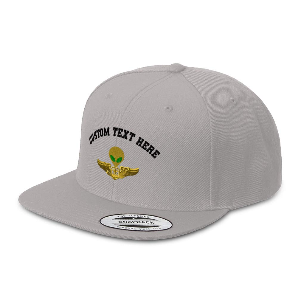 Custom Snapback Hats for Men & Women - Alien Military Navigator Embroidery Acrylic Flat Bill Baseball Cap - Adjustable & Stylish - Perfect for Streetwear, Hip Hop Fashion & Outdoor Activities