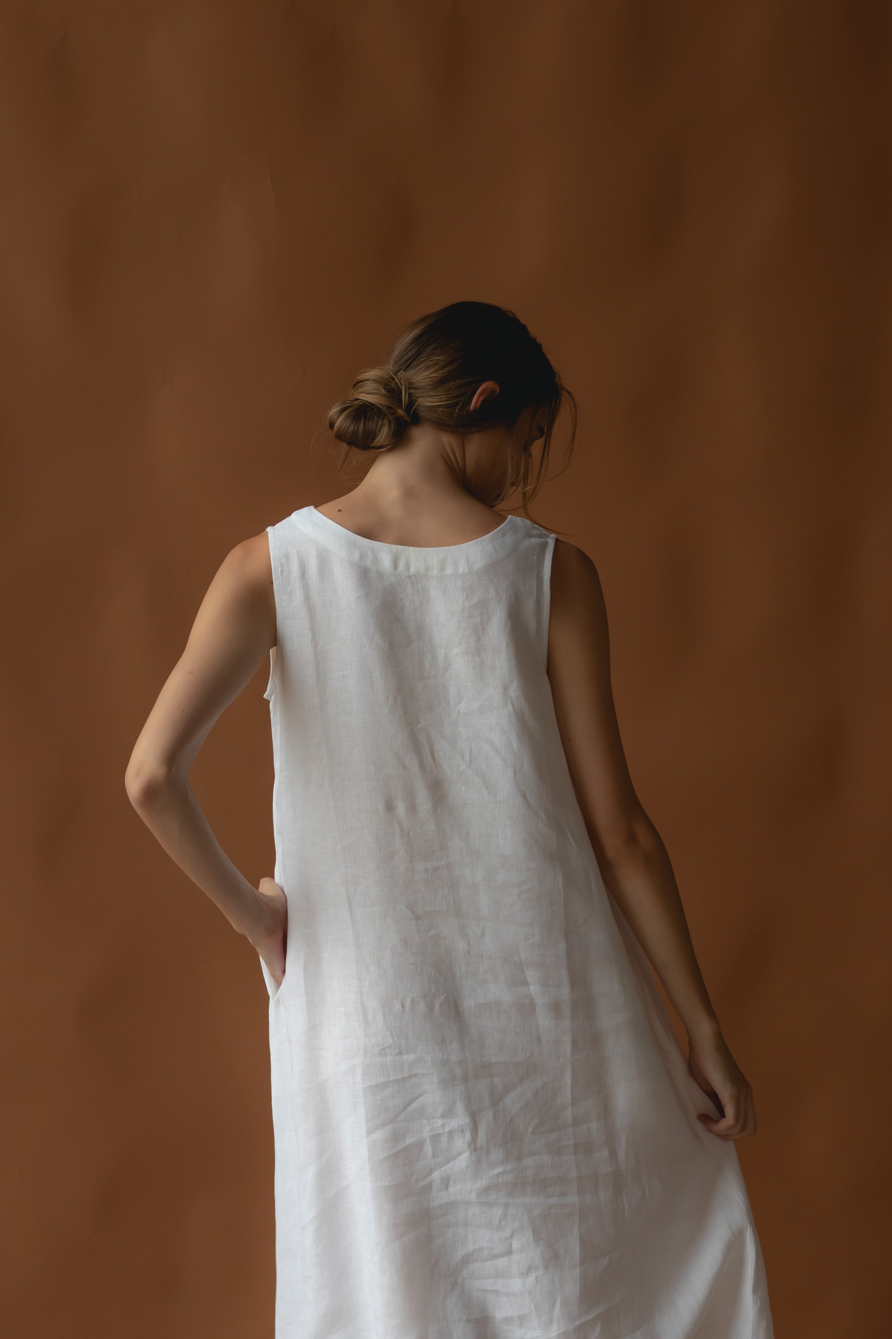 Cynthia Linen Dress in Warm White | Breathable Summer Dress for Women | Perfect for Beach Vacations, Brunch Dates & Casual Outings