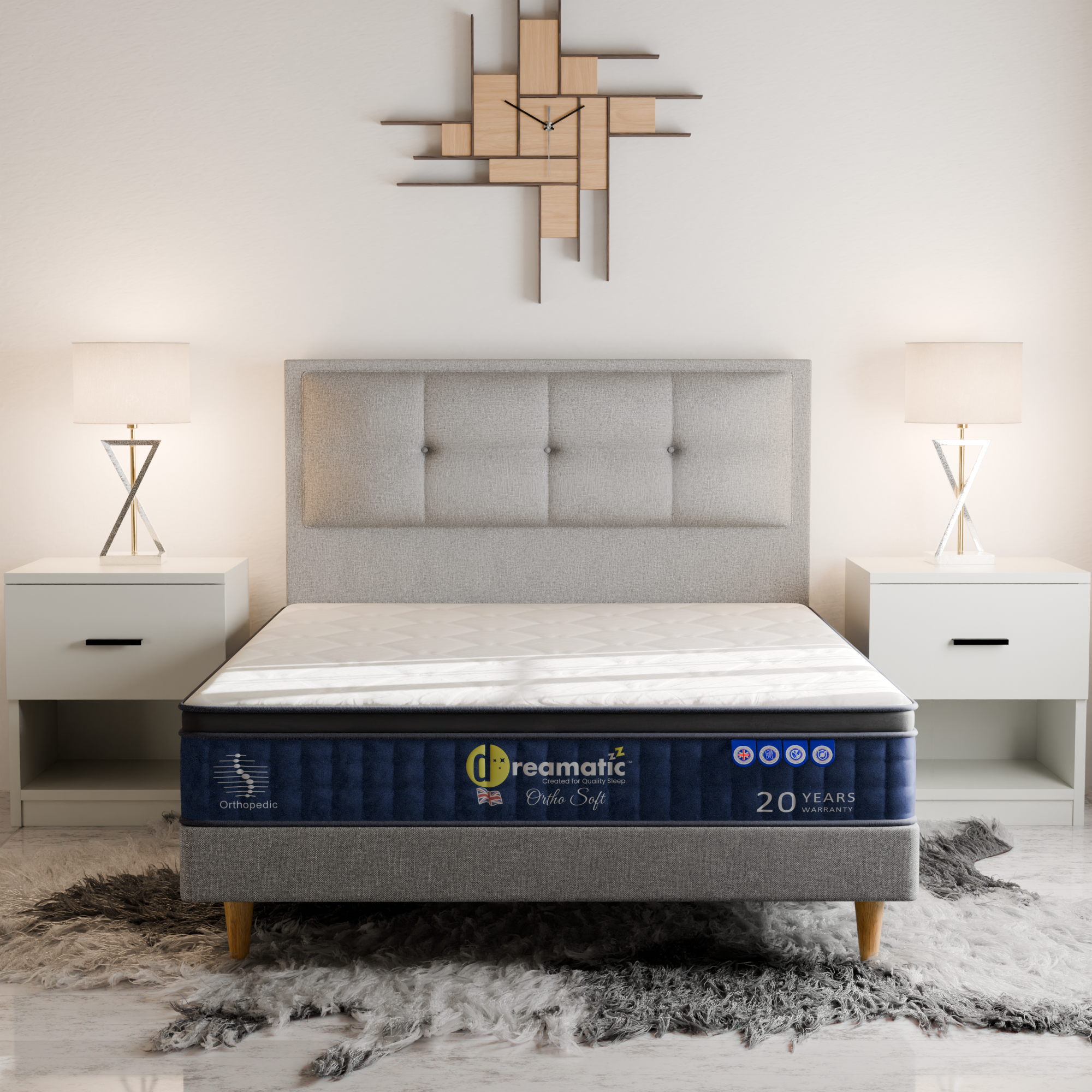 Dreamatic Orthopedic Soft Pocketed Spring Mattress - Queen & King Size - Premium Support for Back Pain Relief & Pressure Relief - Perfect for Master Bedroom, Guest Room & Apartment Sleeping