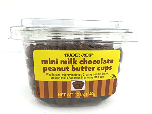 Trader Joe's Mini Milk Chocolate Peanut Butter Cups - Bite-Sized Chocolate Candy with Creamy Peanut Butter Filling - Perfect for Snacking, Gifts & Dessert Toppings