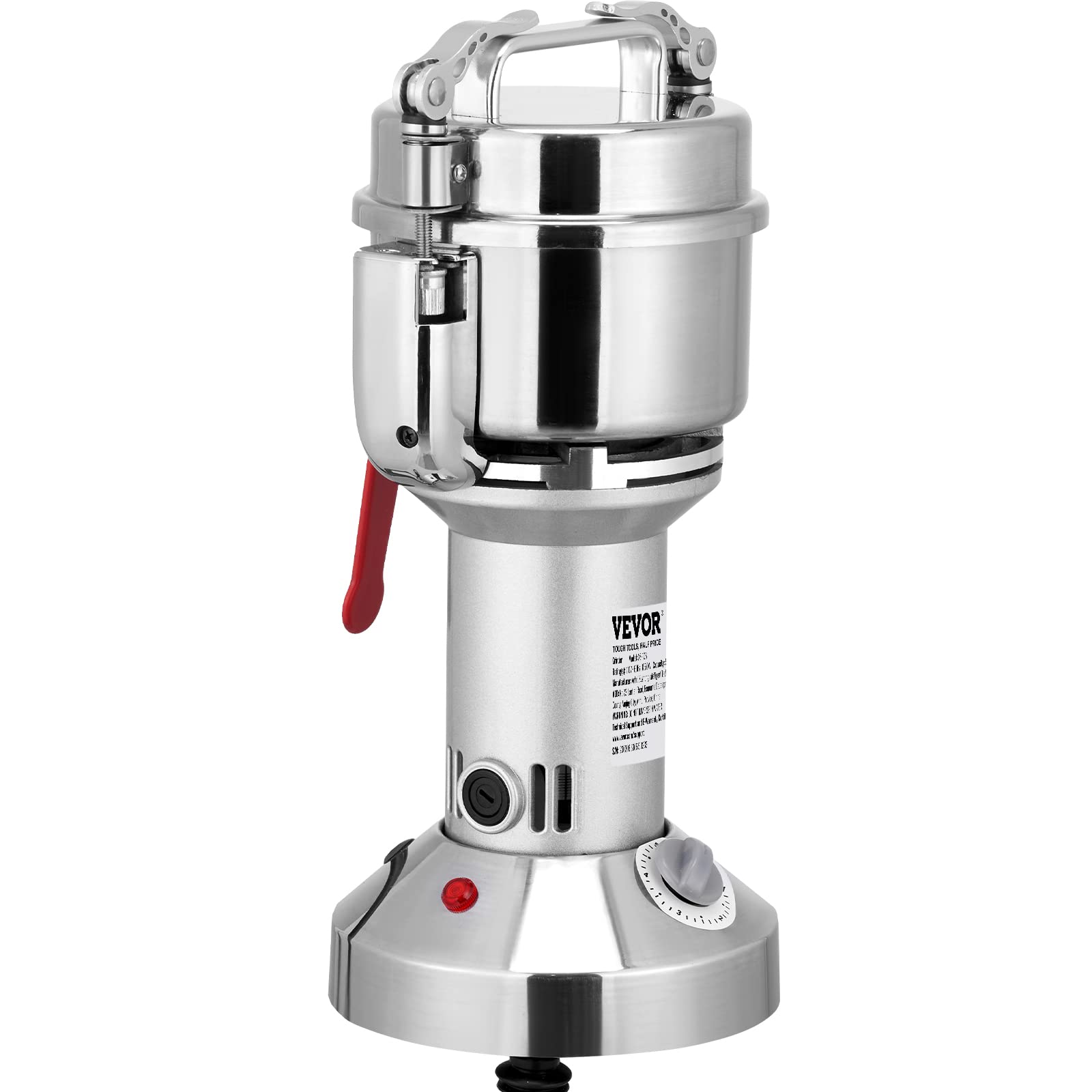 VEVOR 150g Commercial Electric Grain Grinder - 1050W High-Speed Stainless Steel Mill for Coffee, Corn, Pepper & Dry Cereals | Perfect for Home Kitchens, Bakeries & Coffee Shops