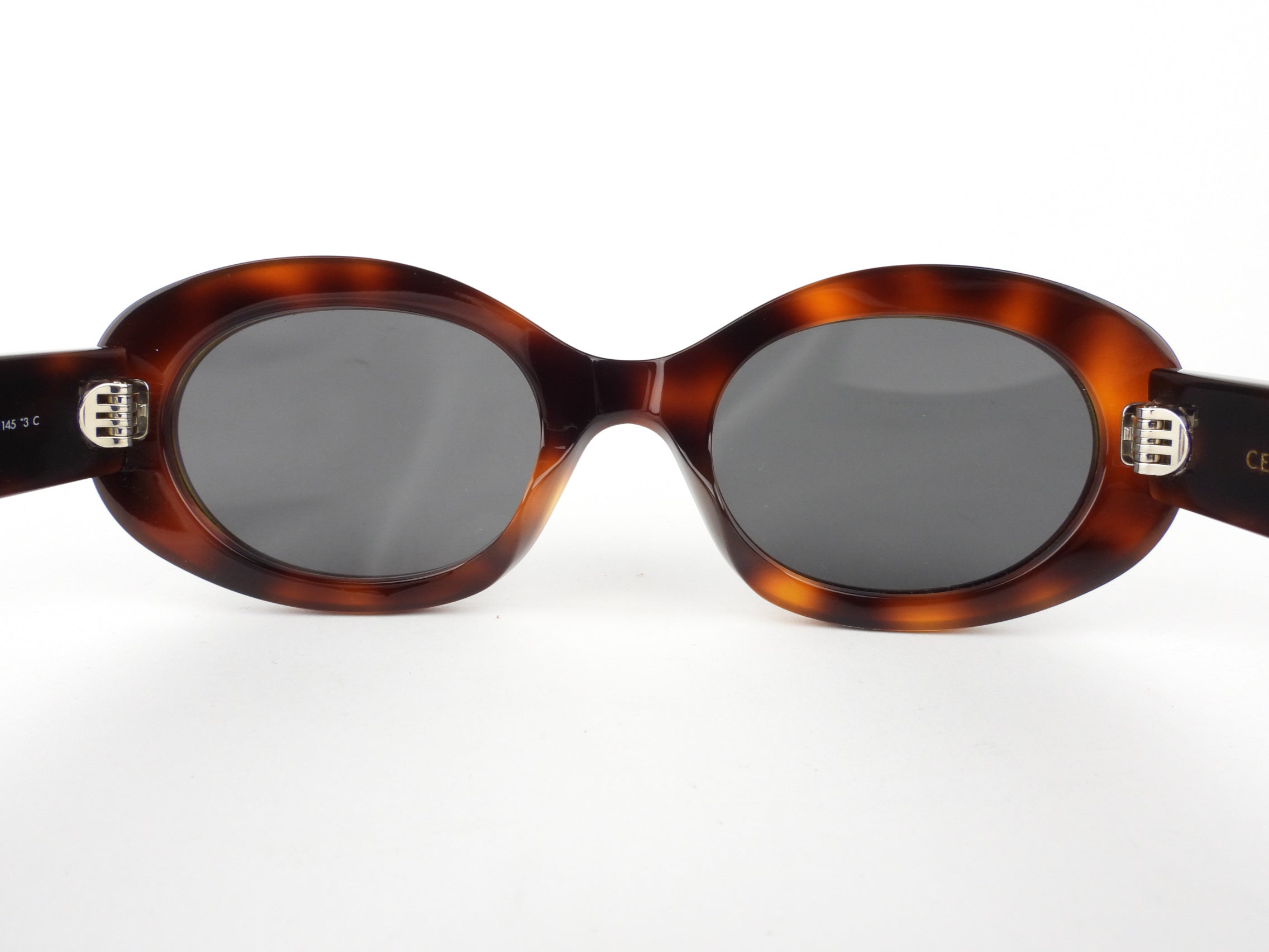 Celine Brown Tortoise Shell Triomphe Sunglasses for Women - Classic Luxury Designer Shades for Fashion & Sun Protection - Perfect for Beach, Driving & Everyday Wear