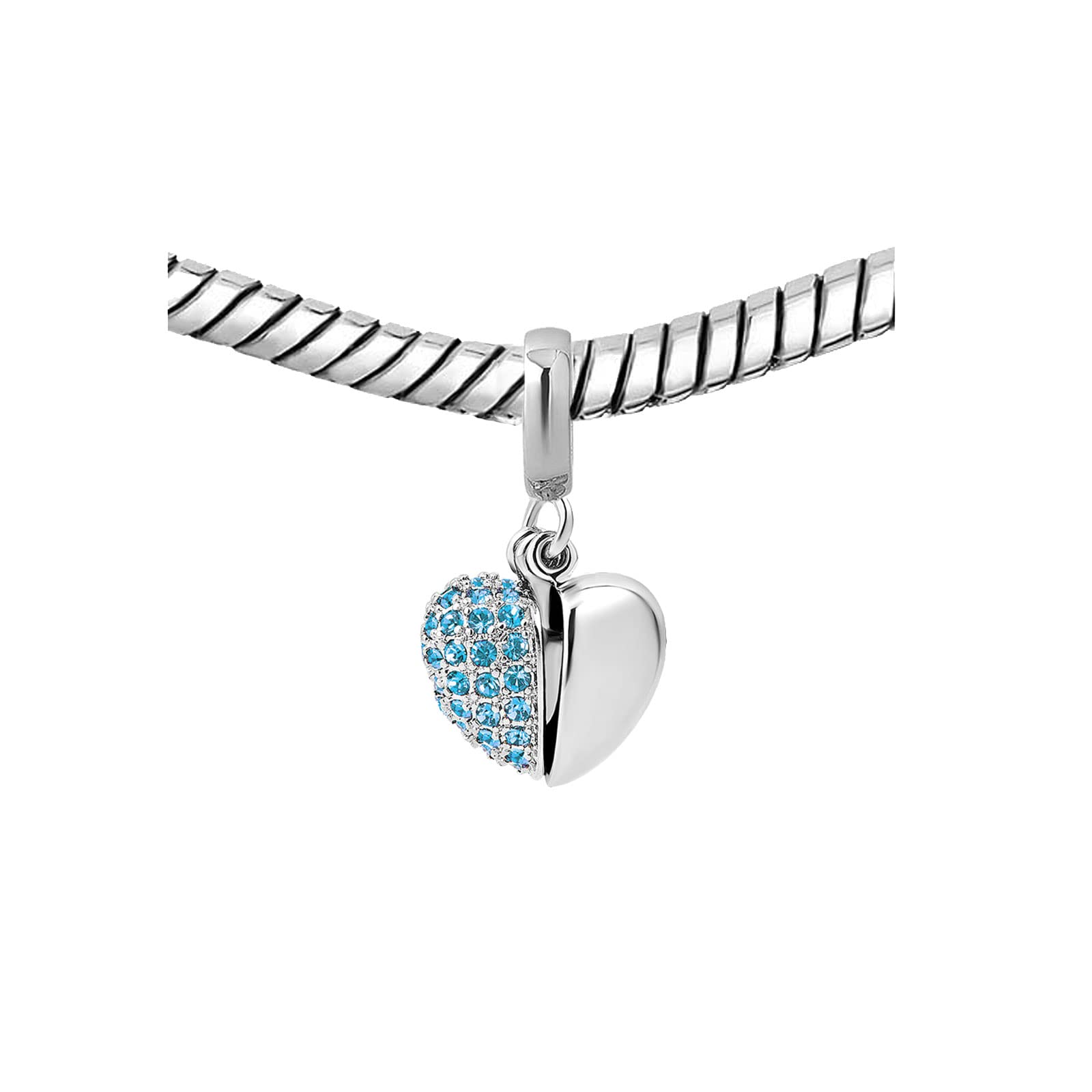 KunBead Jewelry Nana Nan Nanny Love Openable Heart Birthstone Crystal Dangle Charms - Compatible with Pandora Bracelets for Women | Perfect Gift for Mother's Day, Anniversary & Valentine's Day