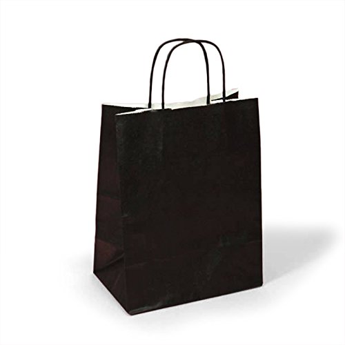 Black Matte Twist Handle Shopping Bags - 5.5