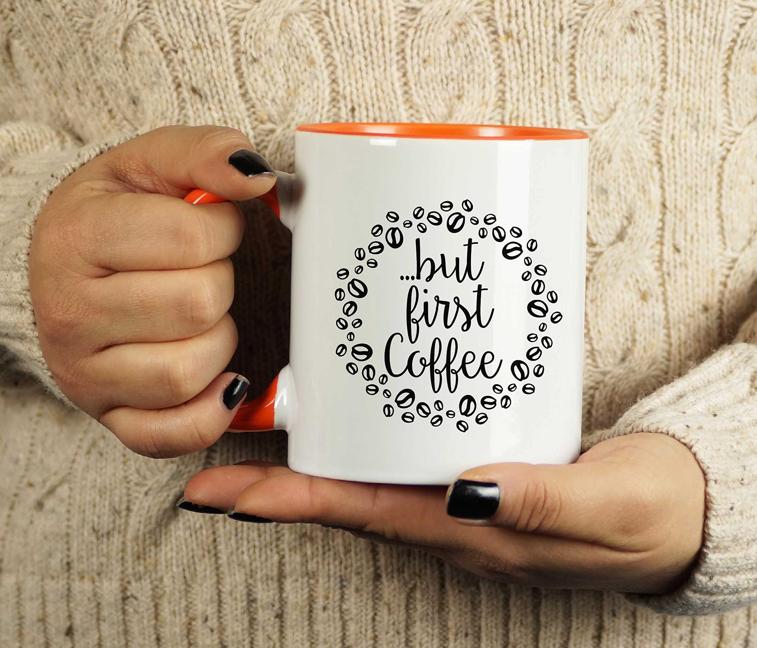 11 Oz Ceramic Coffee Mug - Funny Novelty Gift for Coffee Lovers, Perfect for Brides & Wedding Parties - Enjoy Your Morning Brew in Vibrant Orange (Great for Home, Office & Gifts) - ZX