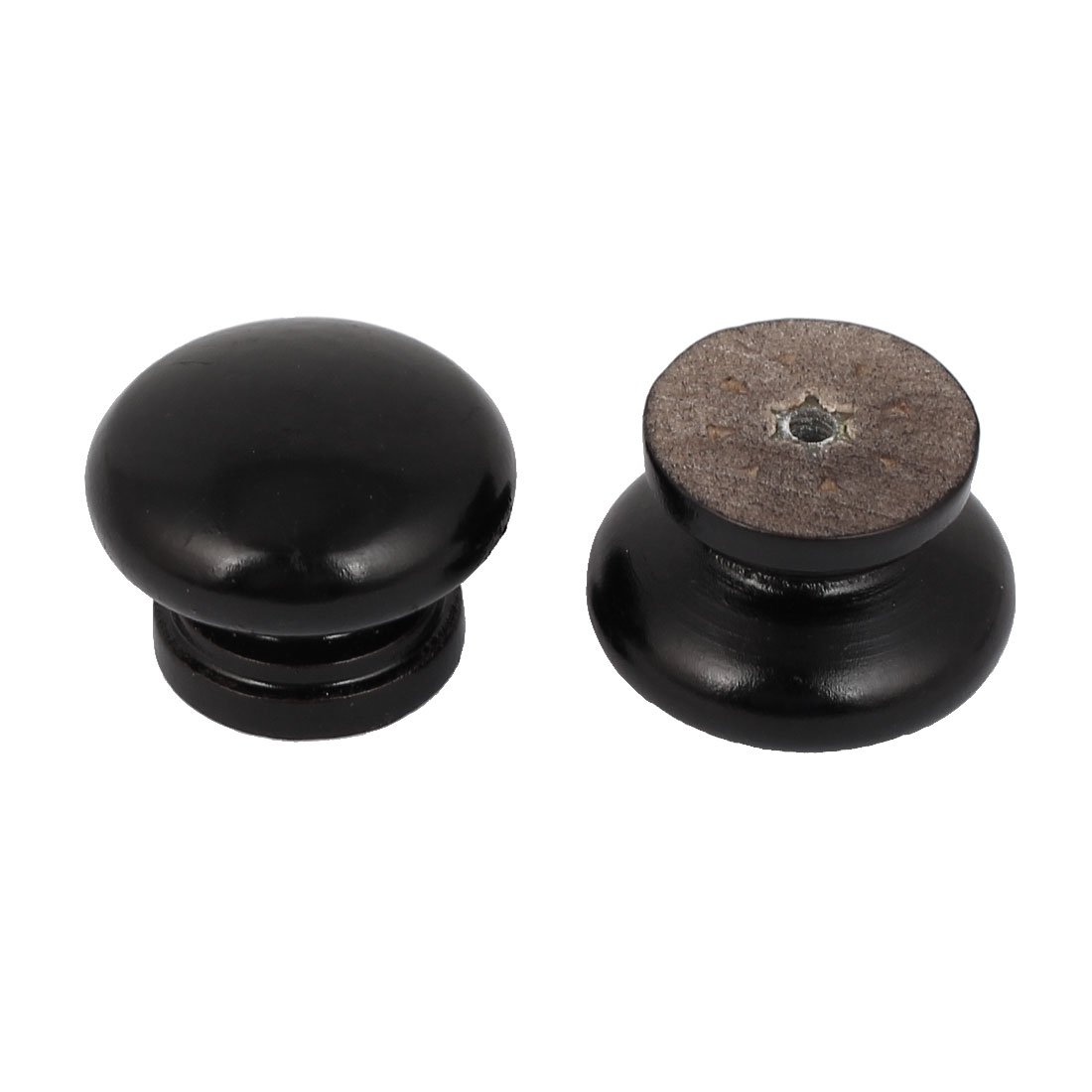uxcell 34mm Black Round Wooden Cabinet Drawer Pull Knob - 15pcs Set for Dresser, Wardrobe & Furniture - Perfect for Home Organization & DIY Projects