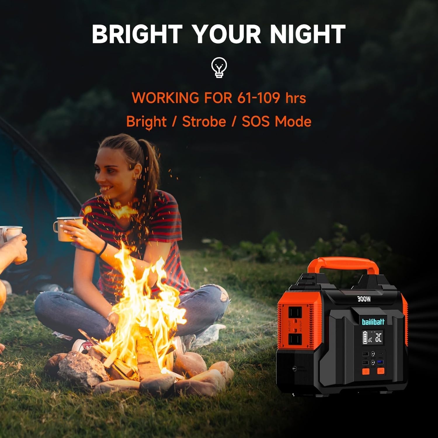 Portable Power Station 300W 257Wh - Solar Generator with Lithium Battery for Camping, Travel, Emergency, Hunting & Outdoor - Large Power Bank with AC Outlet for Laptop, CPAP, Phone Charging - Perfect for Home Backup & RV Adventures