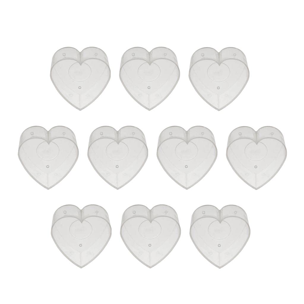 ATORSE® 10-Pack Clear Heat-Resistant Plastic Tea Light Candle Holders - Heart Shaped Candle Molds for DIY Wedding Decorations, Crafts & Home Decor - Perfect for Romantic Events, Parties & Holiday Centerpieces