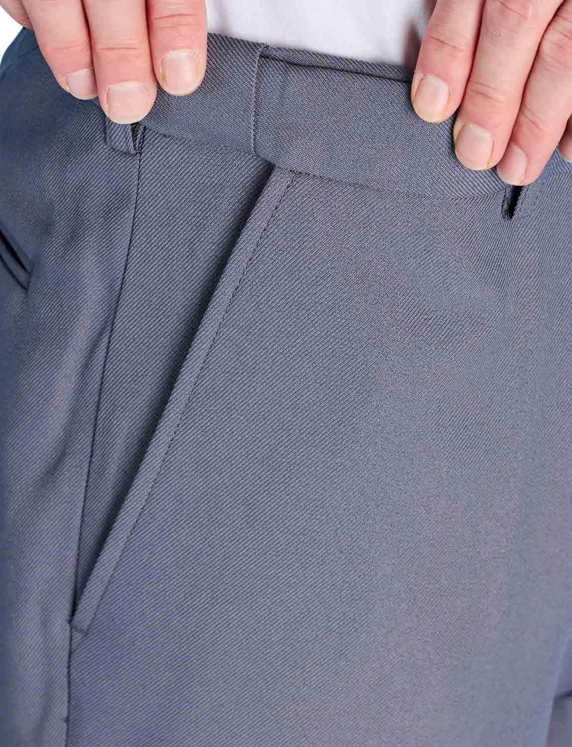 Chums Men's Stretch Waist Formal Work Pants - Comfortable Dress Slacks with Hidden Elastic Waistband for Office, Business Meetings & Professional Occasions
