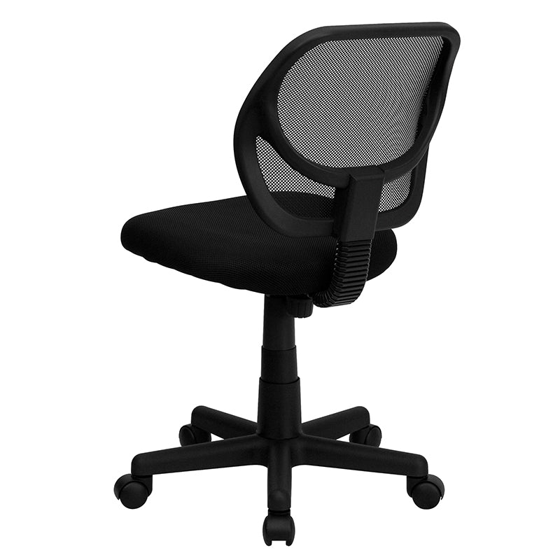 Ergonomic FLASH Neri Low Back Mesh Office Chair with Swivel Base & Curved Square Back - Breathable Mesh Task Chair for Home Office, Gaming & Workspaces