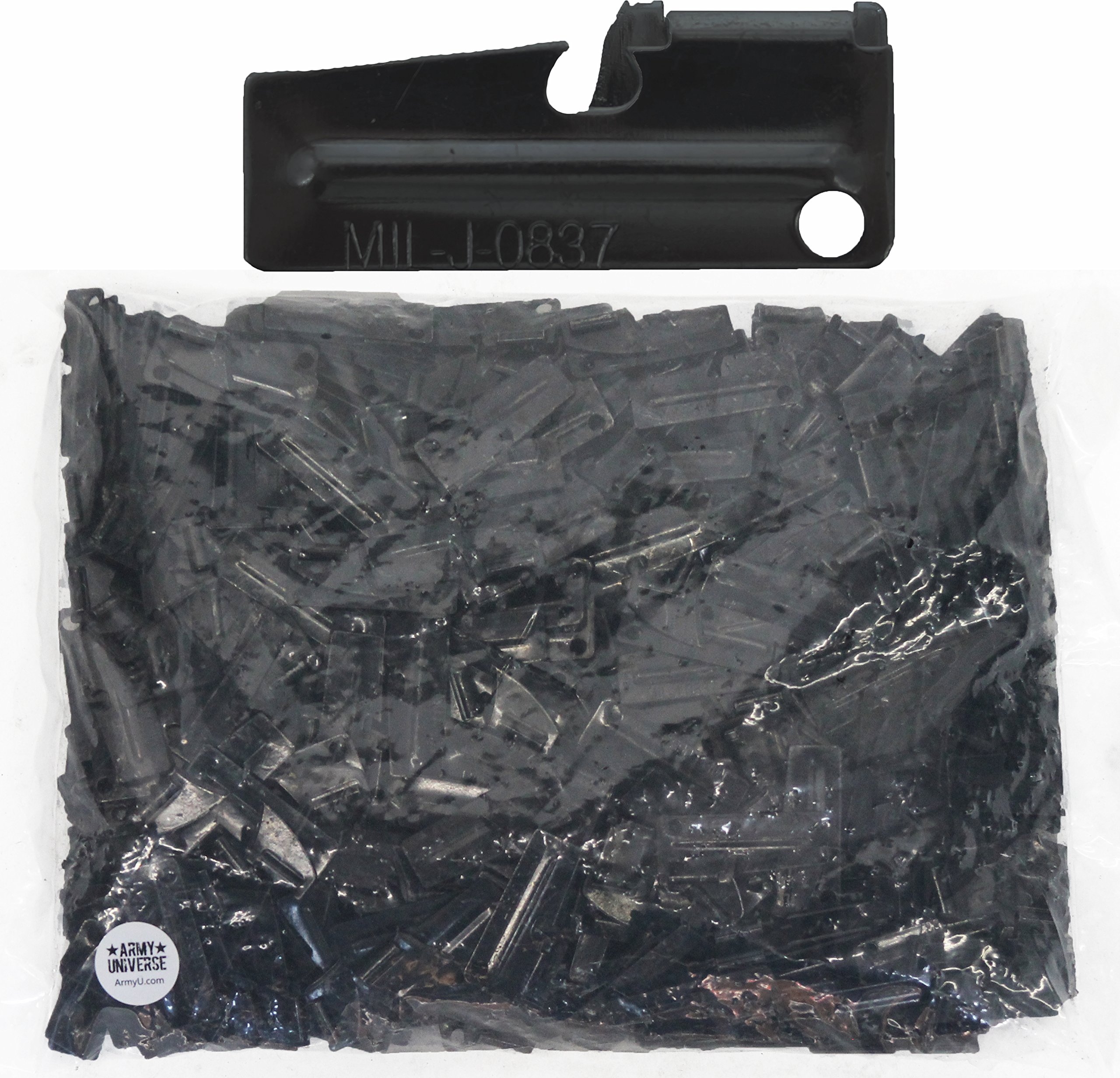 ARMYU P-38 Military Grade Metal Can Opener - Compact Steel Army Style P38 (Mil-J-0837) for Camping, Hiking & Emergency Kits - Travel Size Black (500 Pack) - Ideal for Outdoor Adventures & Survival Gear