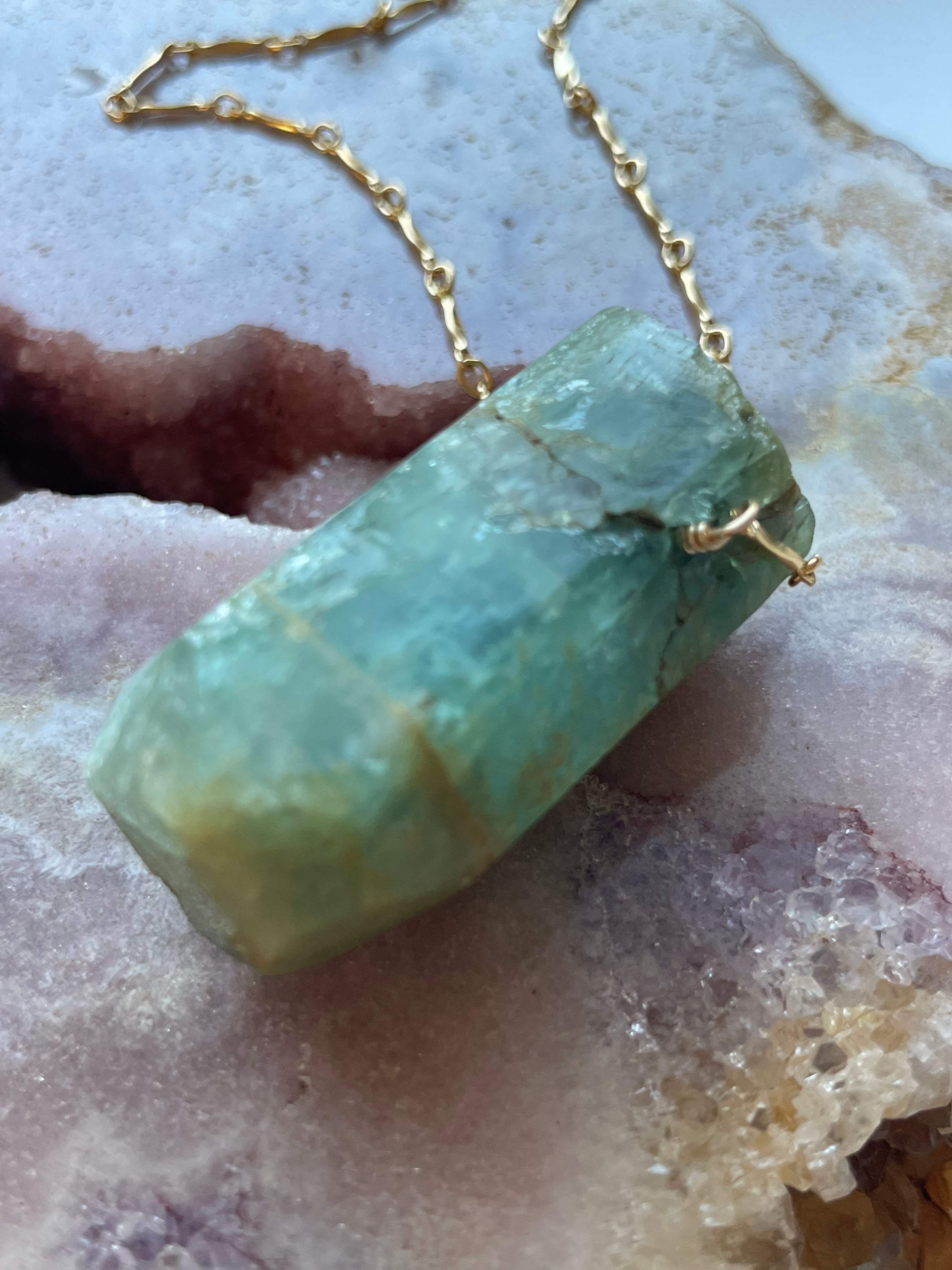 Stunning Large Blue Aquamarine Statement Necklace - 14K Gold Filled Elegant Jewelry for Women | Perfect for Weddings, Parties & Special Occasions