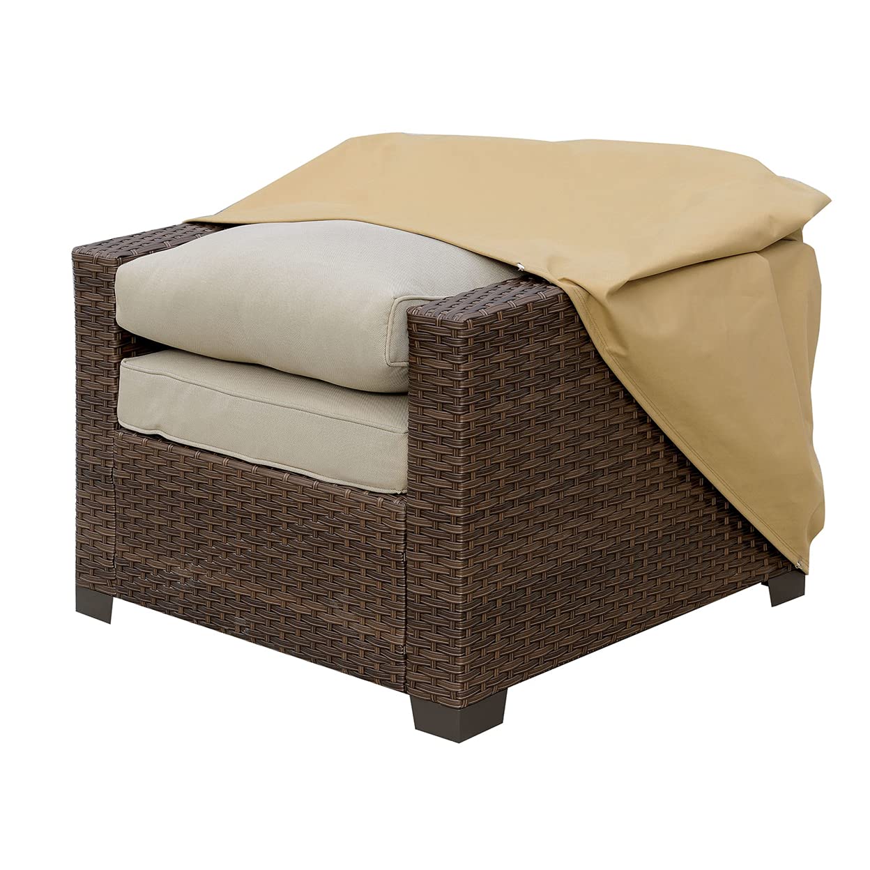 Furniture of America Medium Light Brown Fabric Dust Cover for Outdoor Chairs - Waterproof & UV Resistant Protection for Patio, Deck, and Garden Furniture