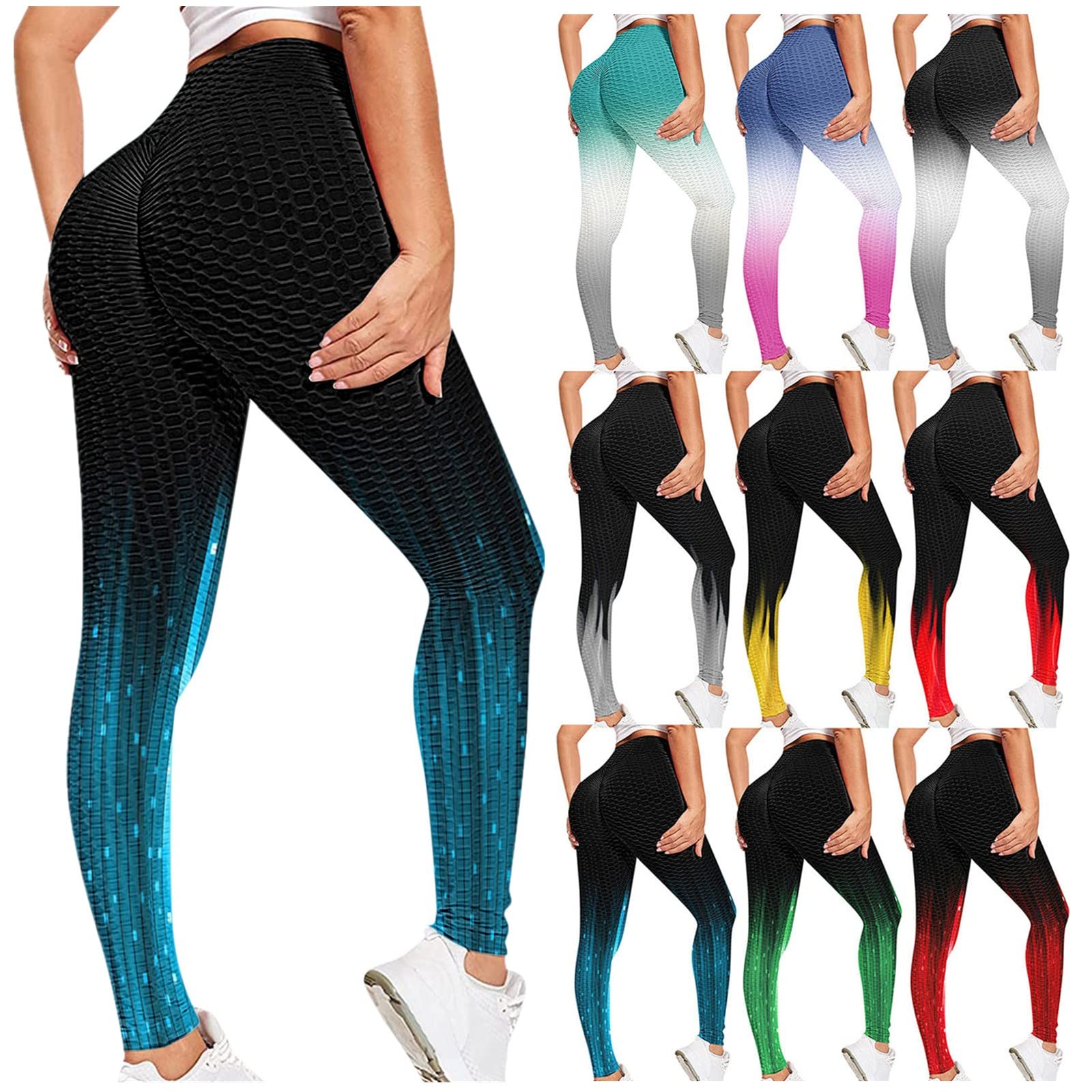 CHSWVUKQ Women's High Waisted Seamless Leggings - Tummy Control Butt Lift Yoga Pants for Workout & Running | Textured Booty Shaping Activewear for Gym, Lounge & Everyday Wear