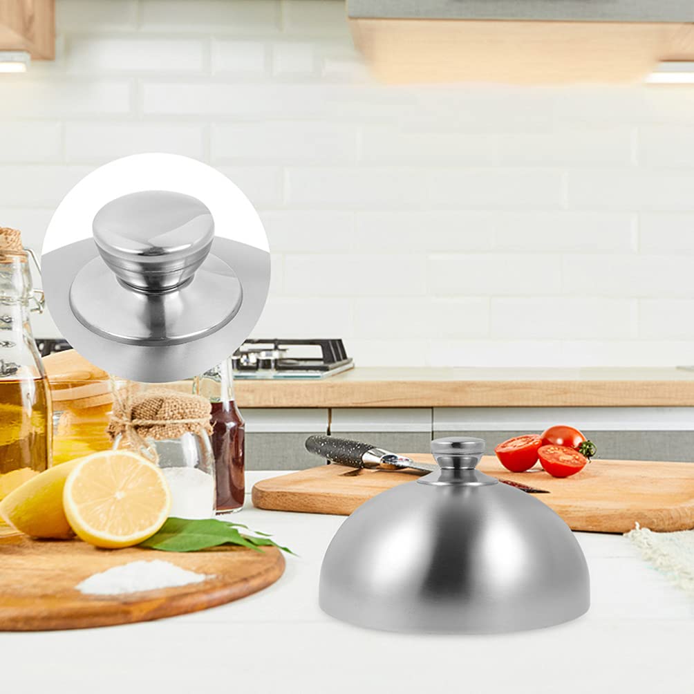 Angoily Stainless Steel Cheese Melting Dome & Food Cover - 28cm Round Plate Cover with Knob Handle for Restaurants, Flat Top Griddles, Indoor/Outdoor Cooking | Perfect for BBQ, Buffet Serving & Kitchen Food Presentation