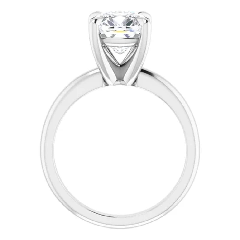 10K Solid White Gold Handmade Engagement Ring - 2.0 CT Cushion Cut Moissanite Diamond Solitaire Wedding Ring for Women, Bridal Proposal Ring - Perfect for Anniversaries, Valentine's Day & Special Occasions