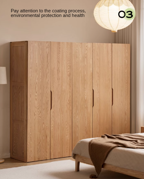Solid Oak Wood Wardrobe - Premium Quality, Spacious Storage for Bedroom, Closet & Home Organization