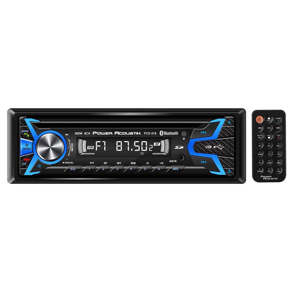 Power Acoustik PCD 51B Single Din Car Stereo - In-Dash CD/MP3 Player with AM/FM Radio Receiver | Perfect for Upgrading Your Vehicle Audio System on Road Trips & Daily Commutes