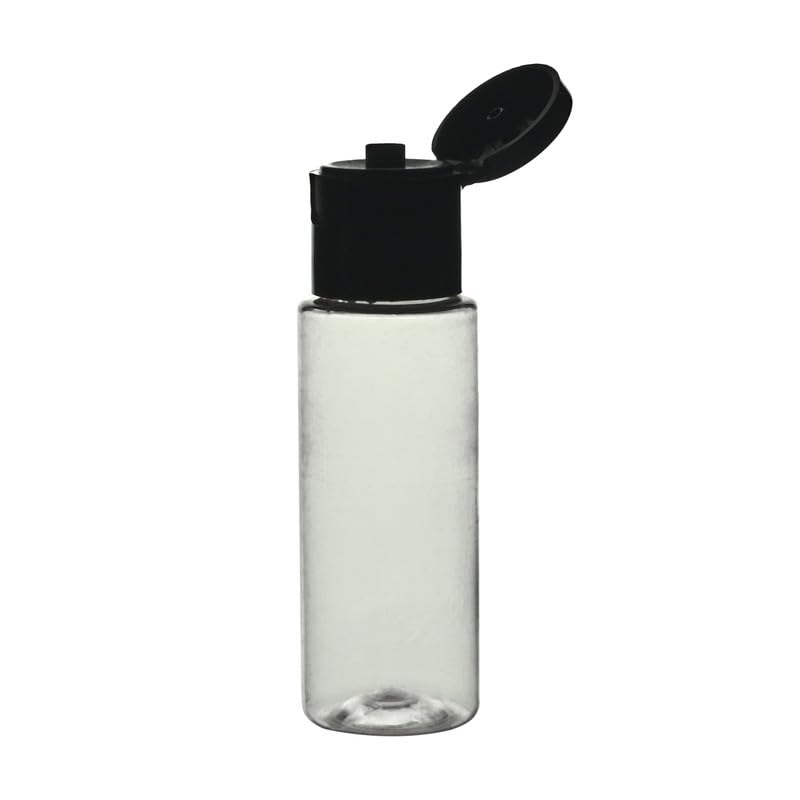 Clear Round PET Bottles 30ml (Pack of 6) with Black Flip-Top Cap - Essential Oil Dropper Bottles for Serums, DIY Skincare, Cosmetics & Travel - Leakproof Containers for Home, Salon & On-the-Go Use