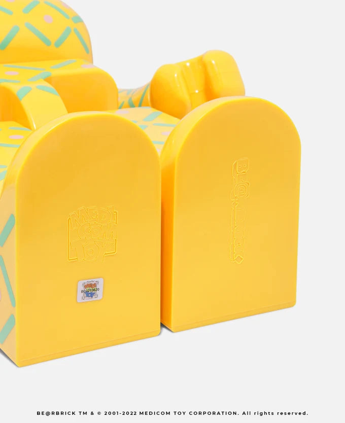 MEDICOM TOY BEARBRICK Clot x Pineapple 100% & 400% BE@RBRICK Collectible Vinyl Art Figure - Perfect for Home Decoration, Gift Giving, and Pop Culture Enthusiasts