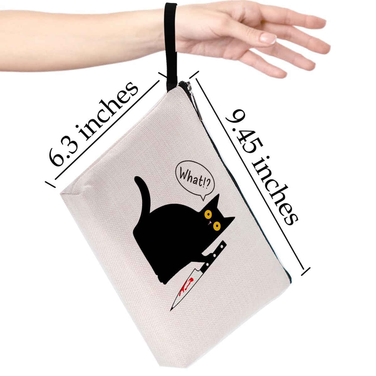 Stylish Cat-Themed Makeup Bag - Perfect Gift for Cat Lovers, Women, Best Friends & Daughters | Murderous Cat Design Cosmetic Pouch for Travel, Graduation & Birthday | Cute Kitty Zipper Pouch for Makeup Storage & Daily Use