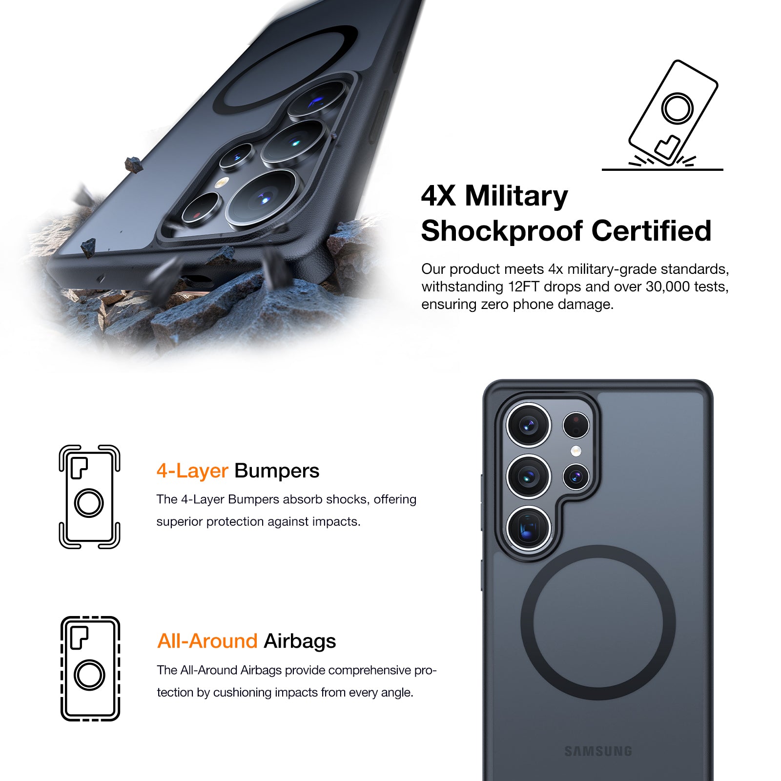 Guardian Mag Magnetic Phone Case for Samsung Galaxy S25 - Secure Grip & Wireless Charging Compatible | Perfect for Work, Travel & Everyday Protection