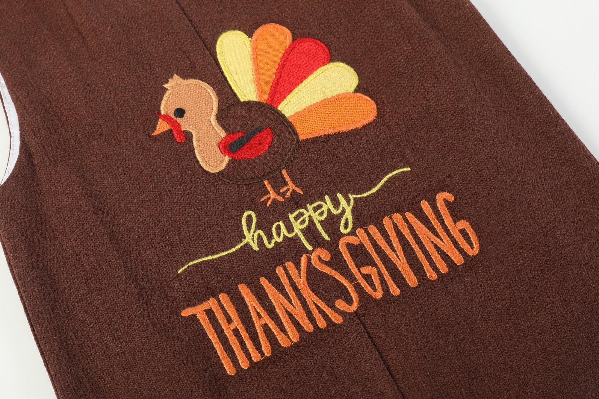Lil Cactus Brown Happy Thanksgiving Turkey Overalls - Adorable Baby Outfit for Thanksgiving Family Gatherings & Photo Shoots