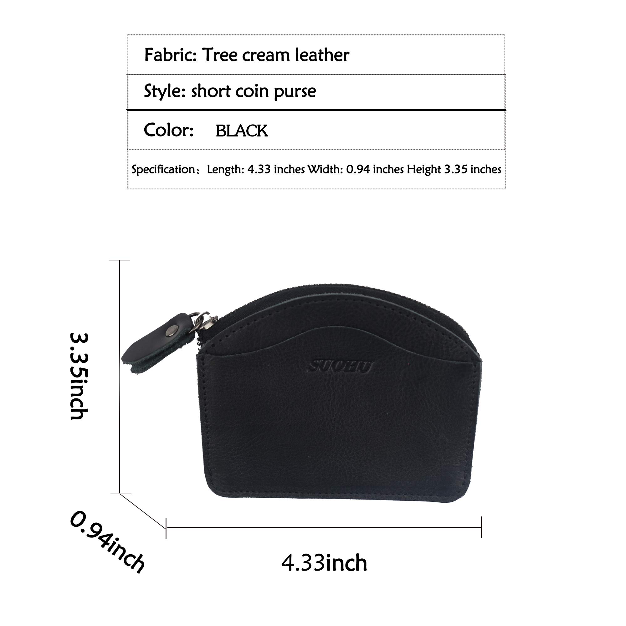 SUOHU Mini Card Coin Purse - Retro Leather Zipper Wallet for Men & Women - Compact RFID Blocking Small Wallet for Credit Cards & Cash - Perfect for Travel, Shopping & Everyday Use