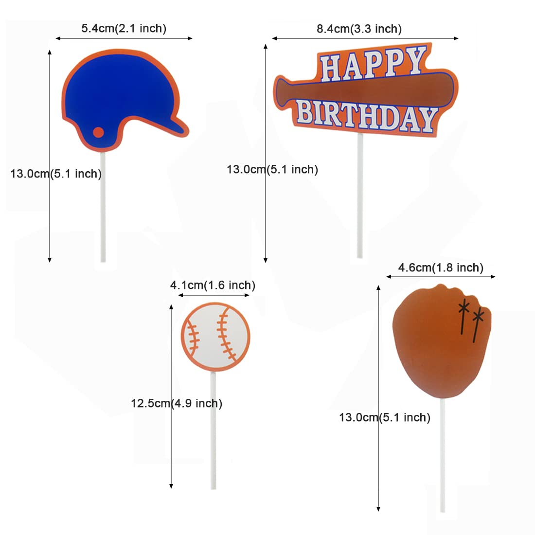 24 PCS Baseball Cupcake Toppers - Sports Fan Party Decorations for Birthday, Wedding & Theme Parties - Perfect for Baseball Games, Baby Showers & Sports-Themed Events