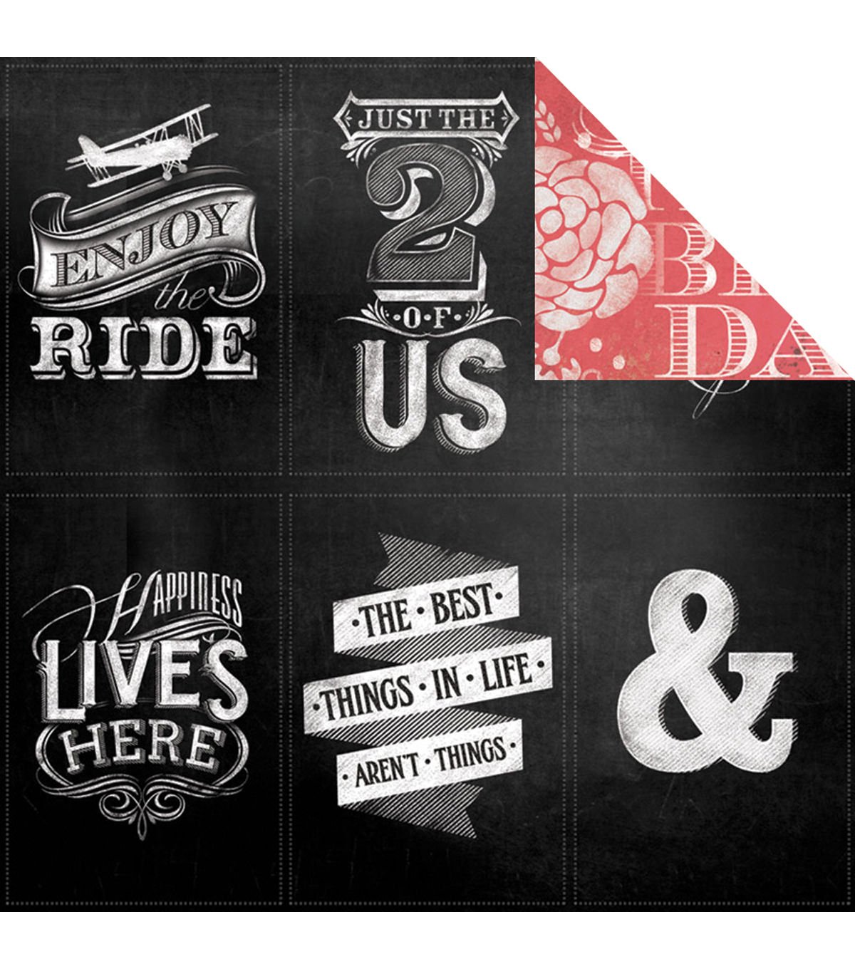 Chalk Studio 2 Double-Sided 12x12 Inch Premium Cardstock Paper - Inspirational Quote Scrapbooking Paper for DIY Cards, Journals & Home Decor Projects
