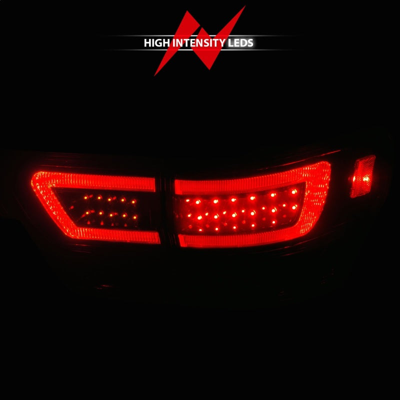 Anzo LED Tail Lights with Light Bars (Black/Smoke) for Jeep Grand Cherokee 2011-2013 - High Visibility & Stylish Upgrade for Night Driving & Off-Road Adventures