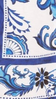 Madra Maxi Dress for Women - Elegant Sapphire & White Zayna Pattern - Perfect for Beach Vacations, Summer Parties & Boho Fashion