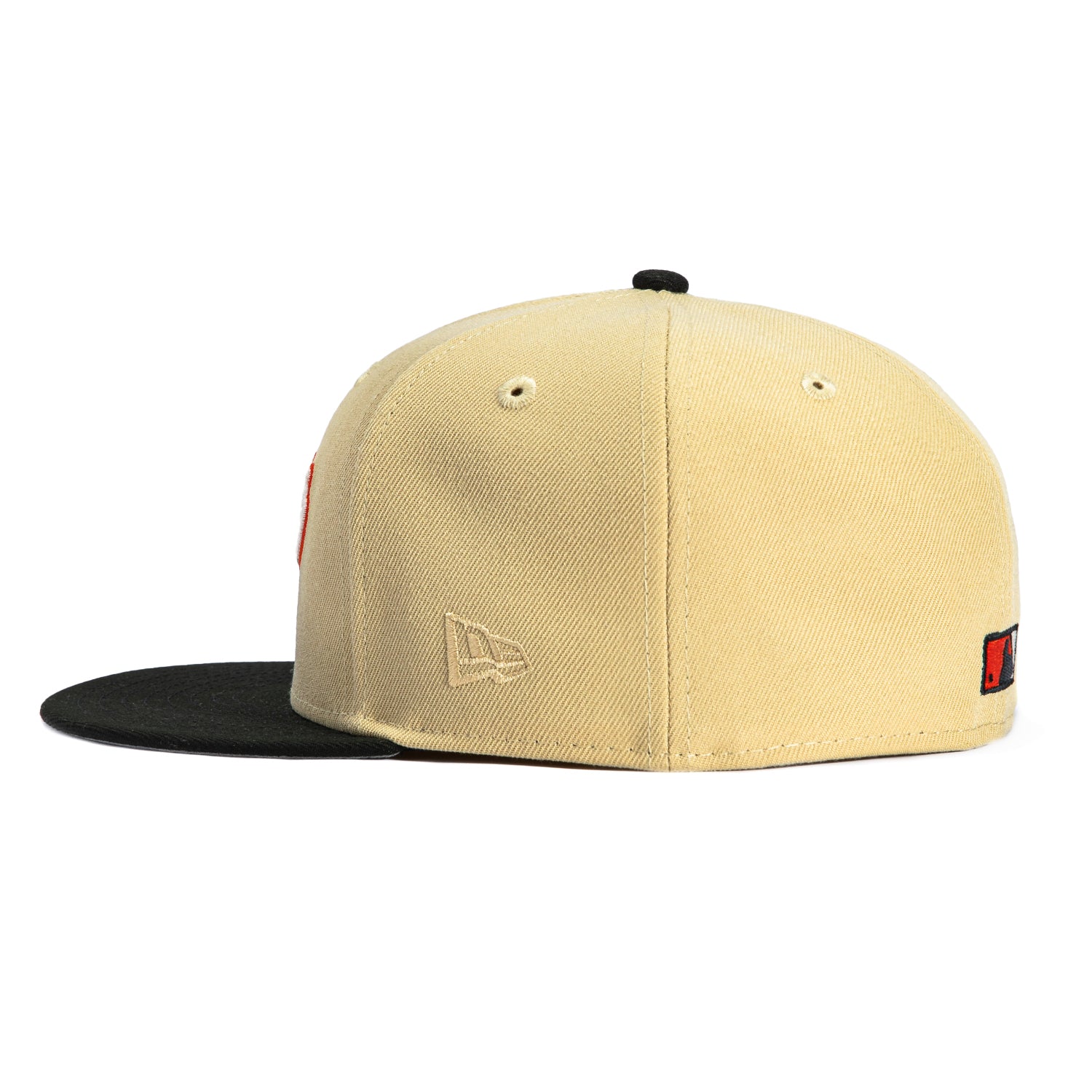 New Era 59Fifty San Francisco Giants Battle of the Bay Patch Script Hat - Tan, Black, White & Orange | MLB Baseball Cap for Fans & Streetwear Fashion | Game Day, Casual Wear & Sports Collection