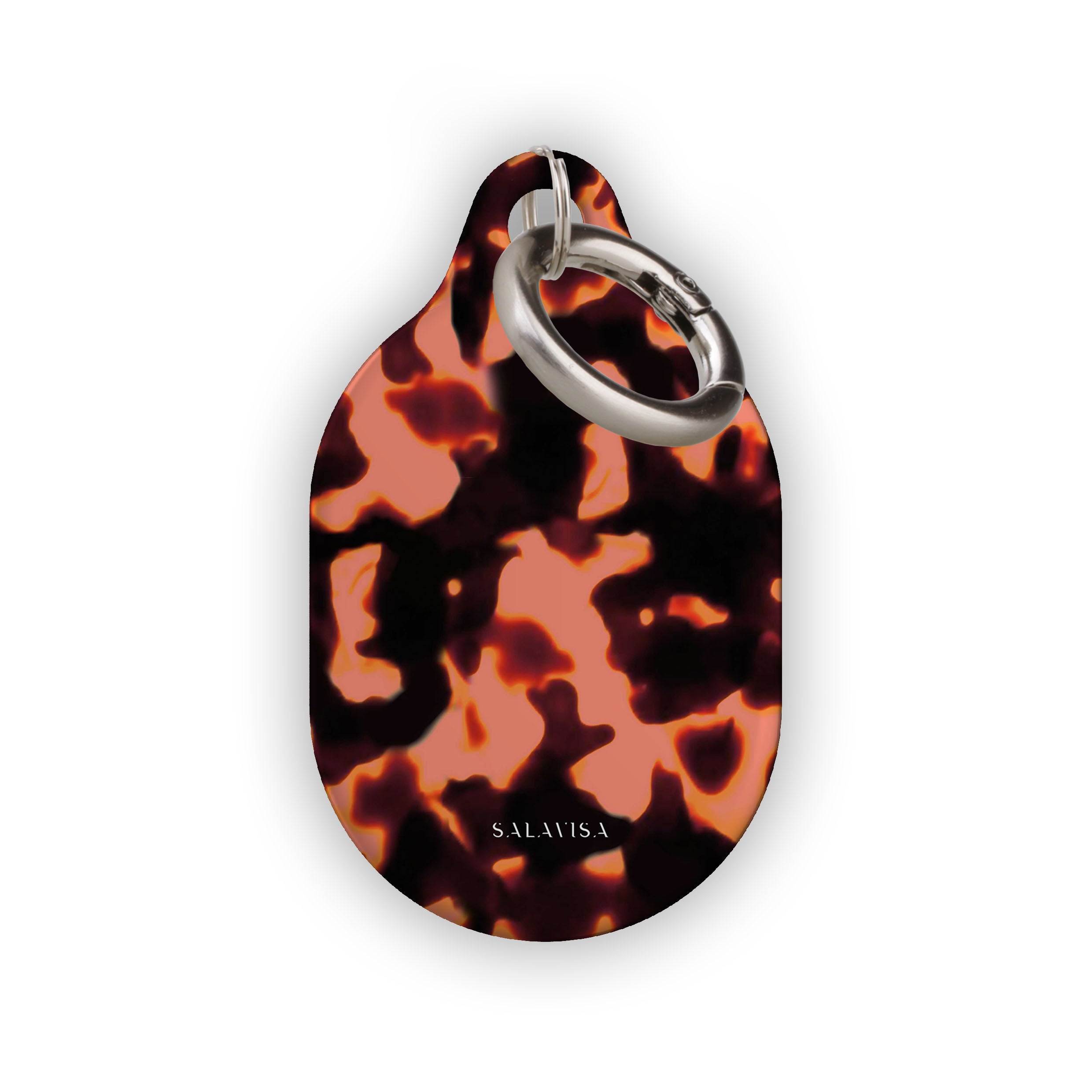 Premium Tortoise Red AirTag Holder - Durable Leather Keychain for iPhone Accessories | Perfect for Keys, Wallets, Bags & Travel Essentials
