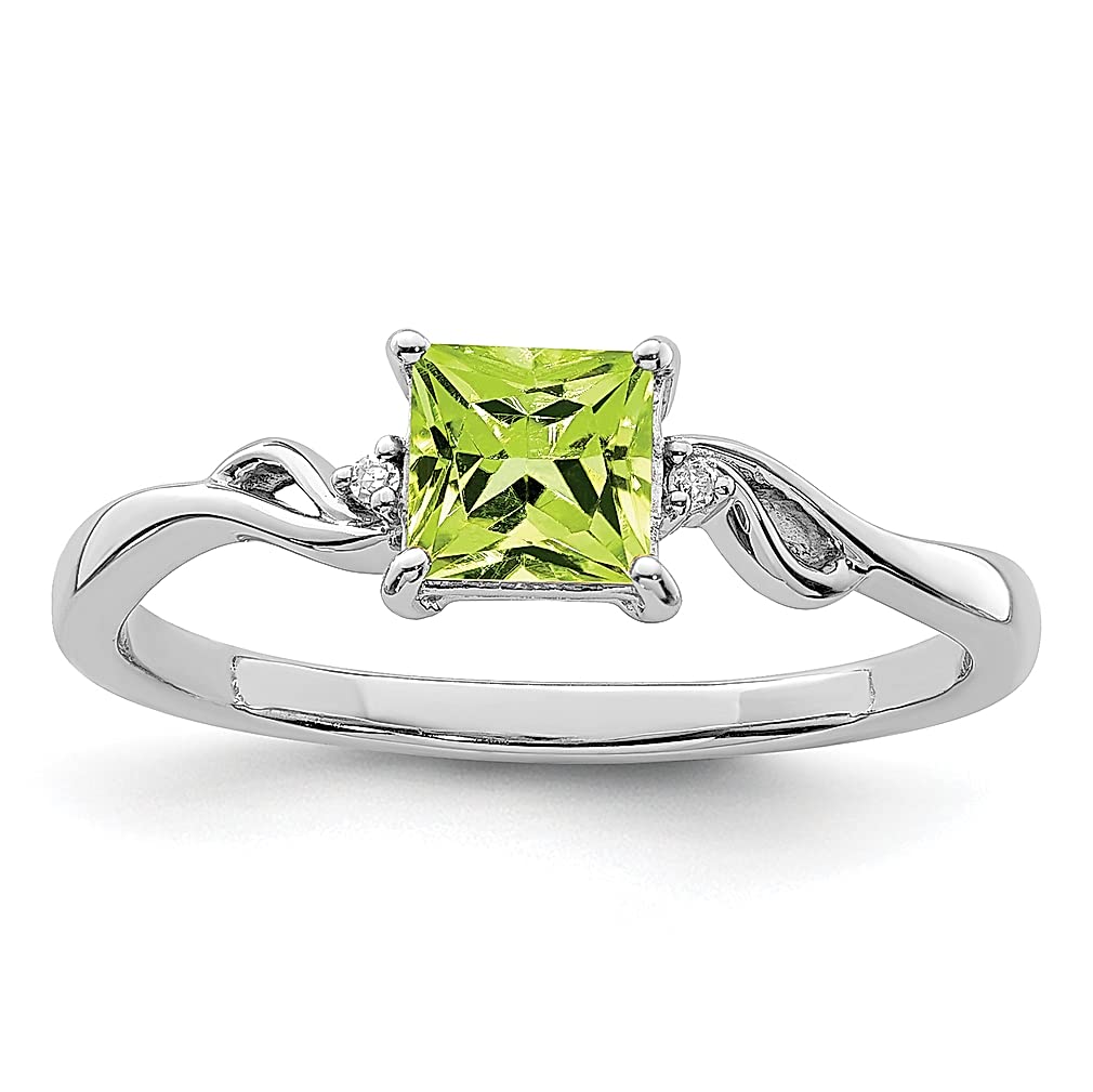 925 Sterling Silver Peridot Ring for Women - Green Gemstone Jewelry Gift for Her - Perfect for Birthdays & Anniversaries