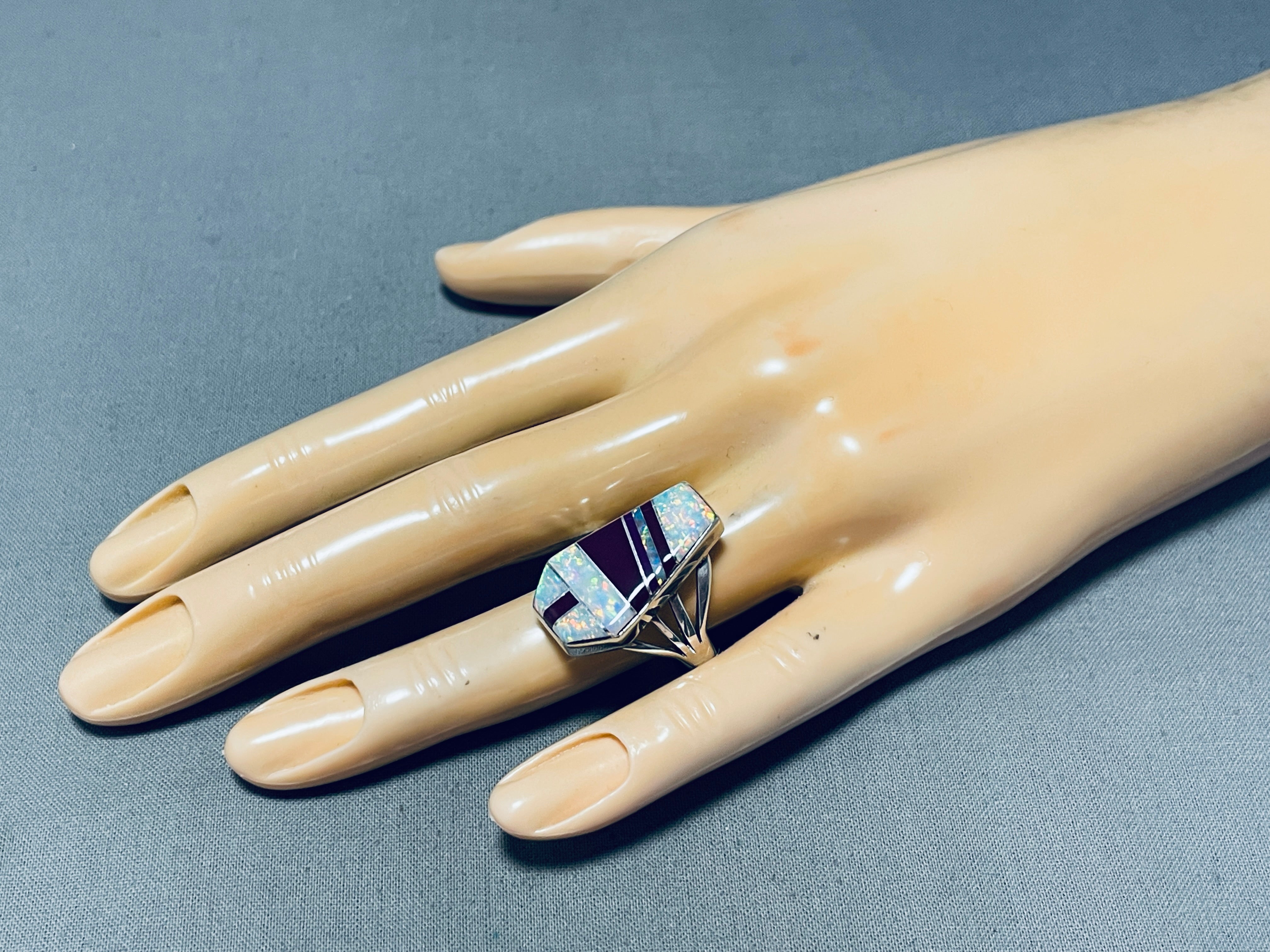 Navajo Opal Sugilite Sterling Silver Ring - Handmade Native American Jewelry for Women - Perfect for Weddings, Gifts & Spiritual Healing