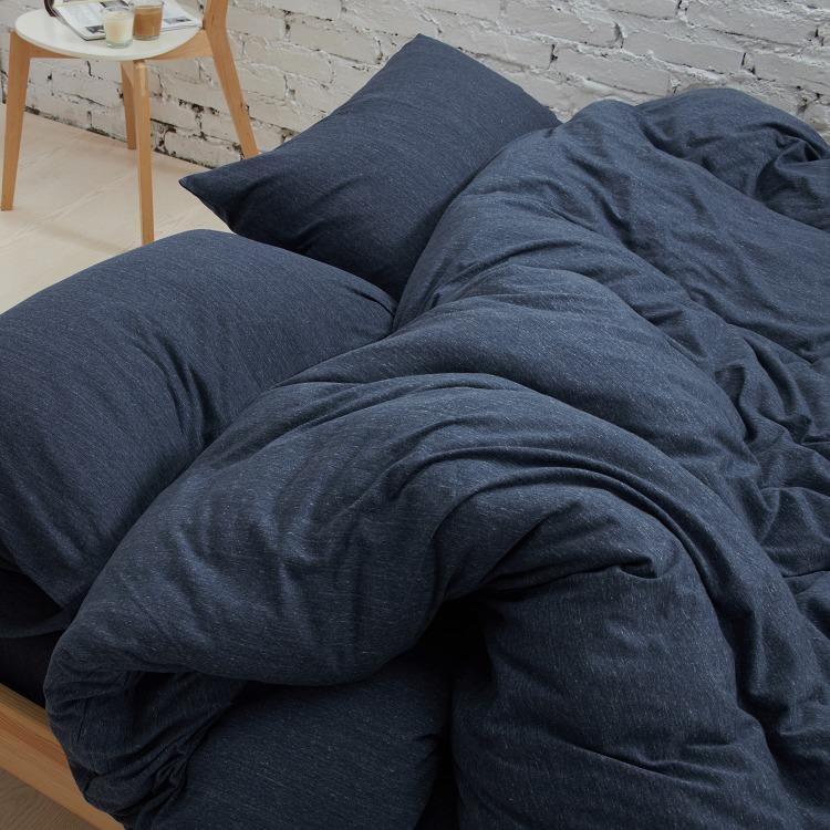 Premium 100% Cotton Fitted Sheet Set - Soft Jersey Knit in Prussian Blue - Queen Size Bed Sheets for Comfortable Sleep & Luxury Bedding