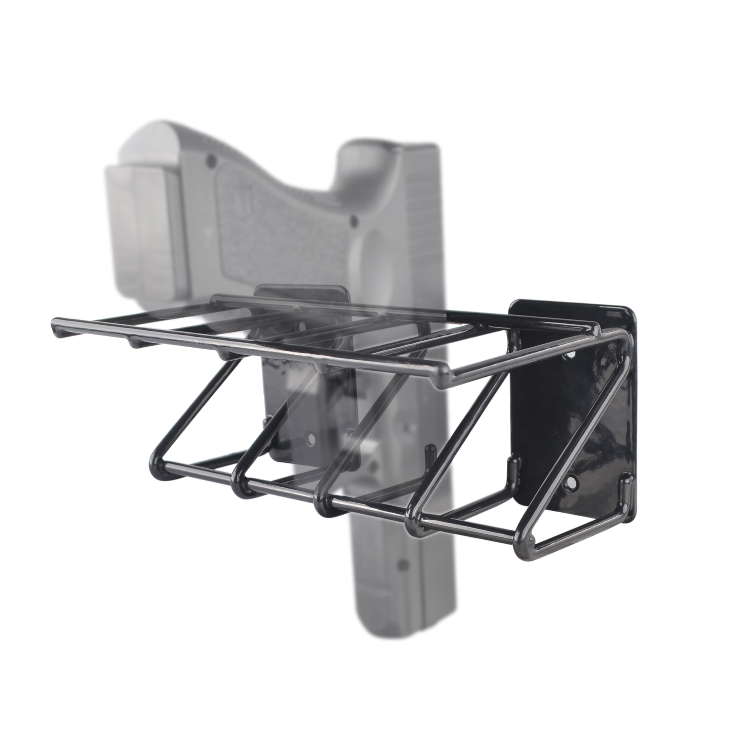 BOOSTEADY 4-Slot Wall Mount Gun Rack for Pistols - Fits Glock 19, 17, 42, 43, P238, Ruger LCP, Sig Sauer, 1911 & Most Handguns | Secure Firearm Storage for Home, Office, or Gun Range