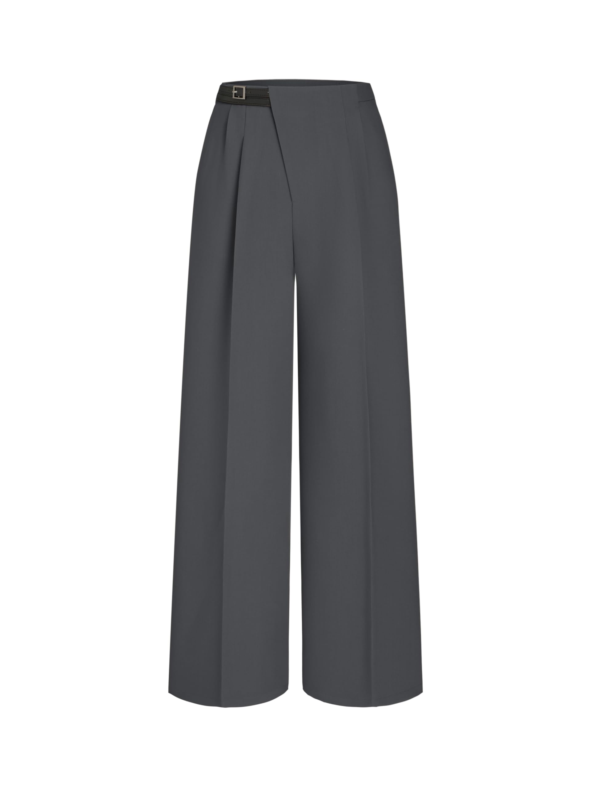 Women's High Waisted CIDER Belted Dress Pants with Pockets - Straight Leg Office Trousers for Business Casual Workwear | Perfect for Office, Meetings & Professional Events