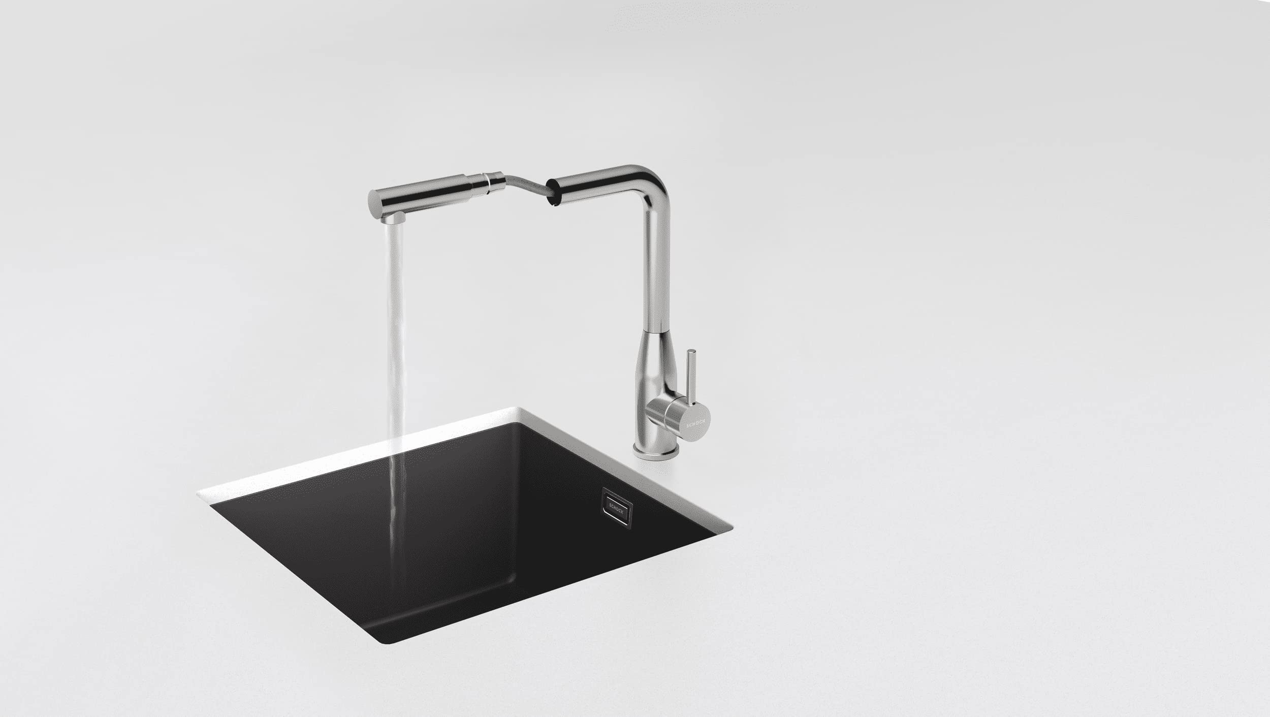 High Pressure Copper Kitchen Faucet with Pull-Out Sprayer - SCHOCK Keto Faucet for Modern Home & Restaurant Use