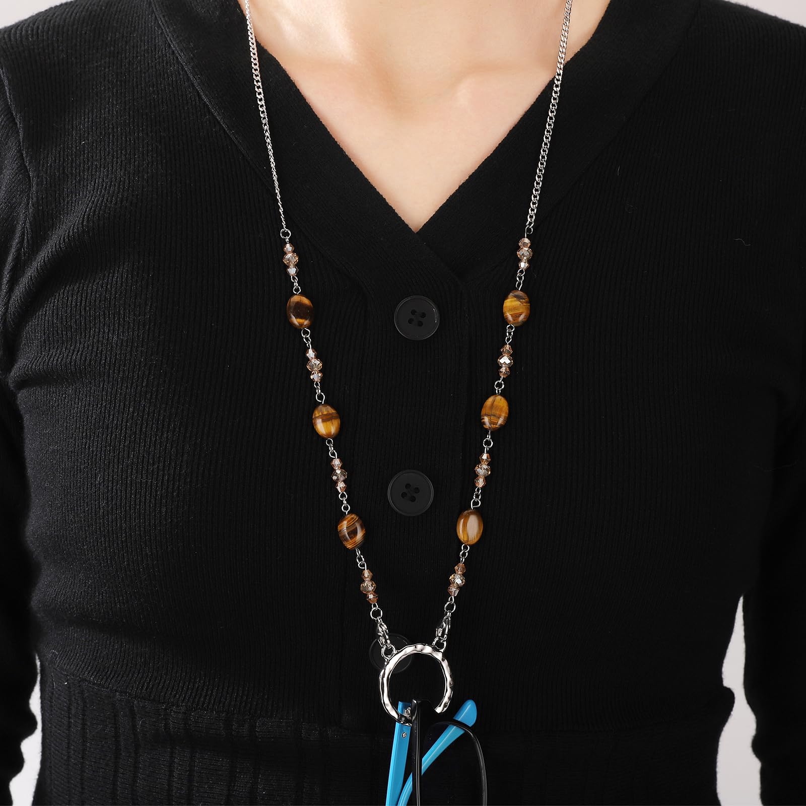 Eyeglass Necklace Holder for Women & Men - Reading & Sunglasses Chain for Daily Use