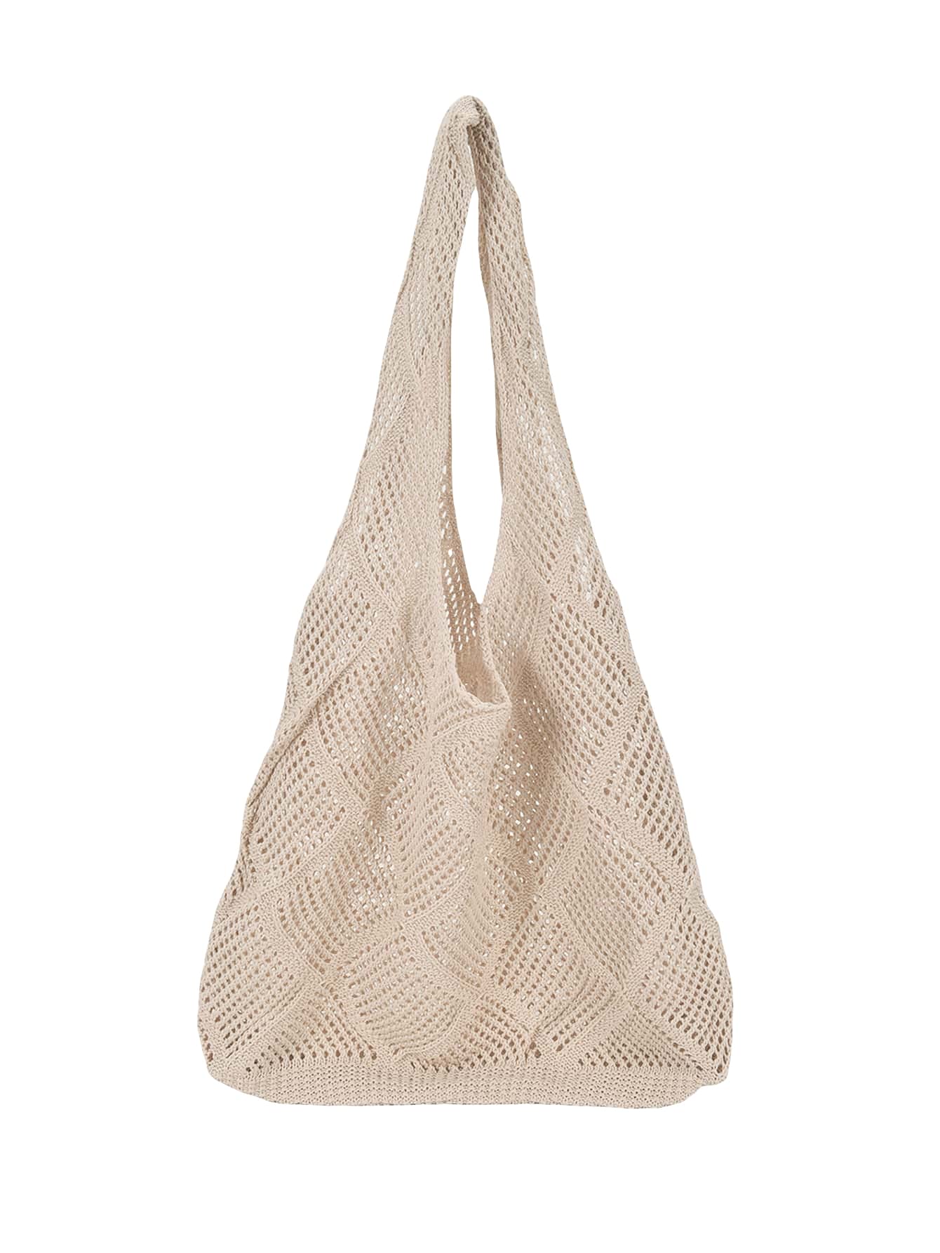Verdusa Women's Knit Tote Bag - Stylish Shoulder Handbag for Summer, Beach, Shopping & Travel | Lightweight & Spacious Cotton Knit Purse for Women's Daily Use