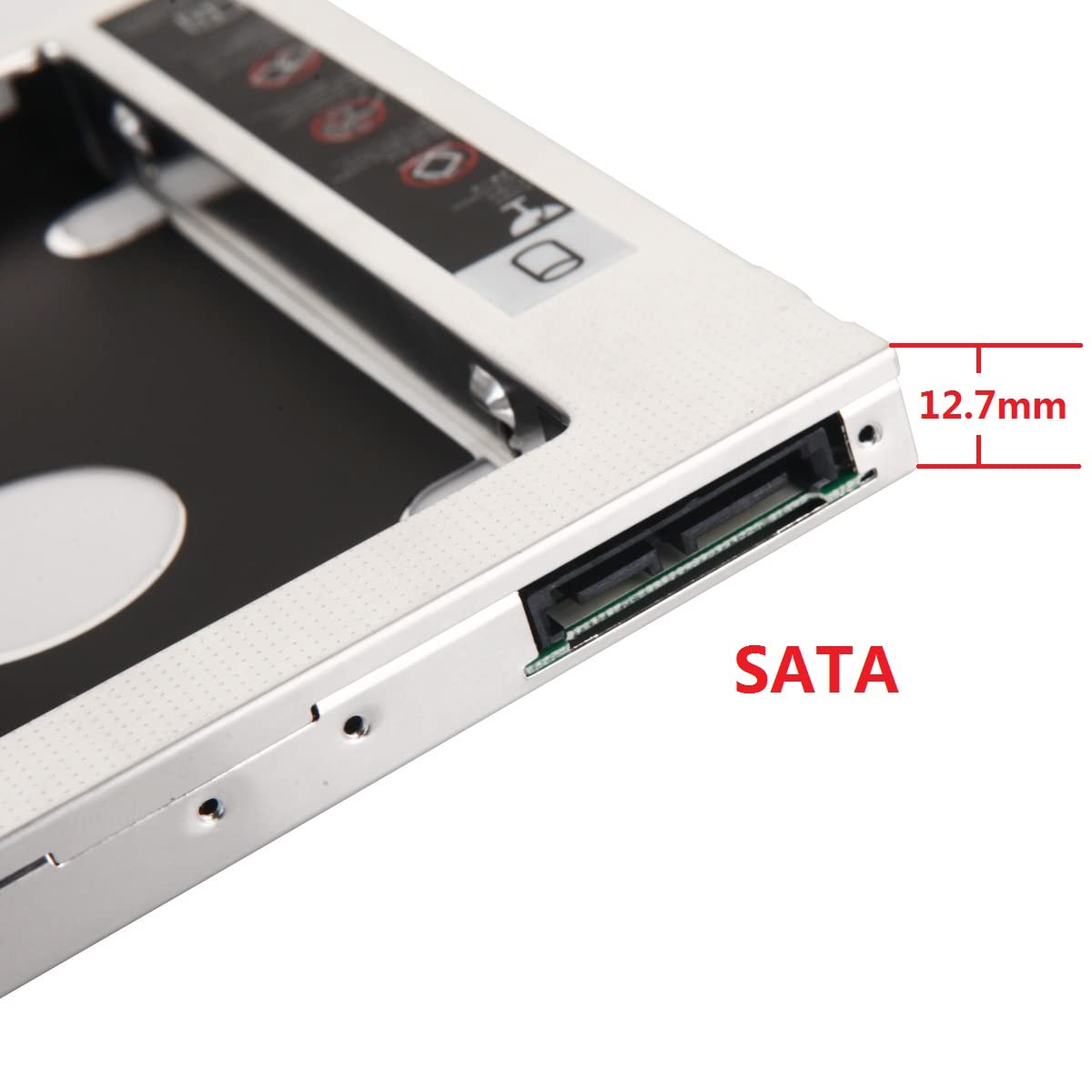 12.7mm 2nd HDD SSD Hard Drive Optical Bay Caddy for iMac A1312 A1311 2012 2011 2010 - Replace SuperDrive DVD with Extra Storage - Perfect for Upgrading iMac Storage & Performance