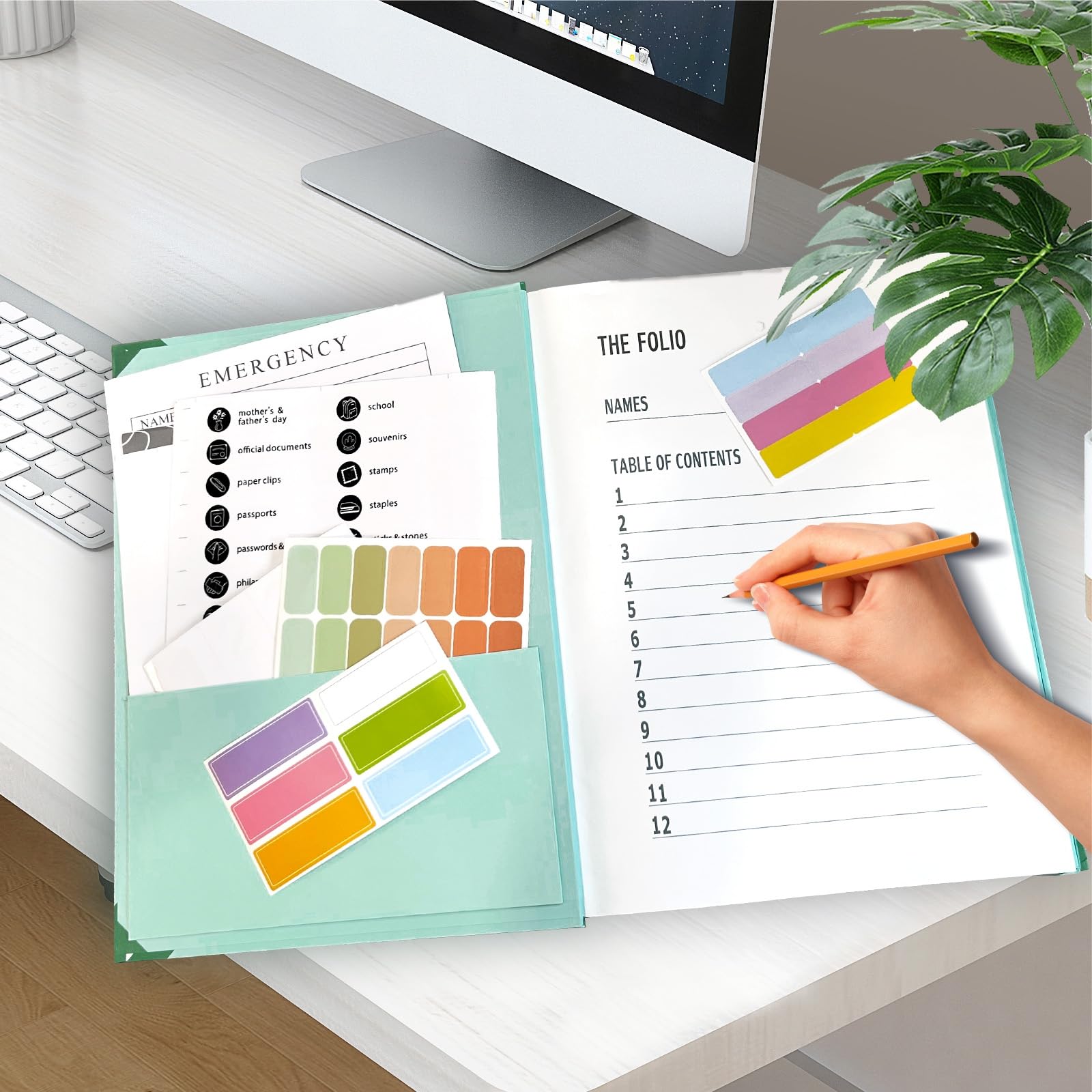 Essential Document Organizer Binder - Estate Planning, Important Papers & File Storage for Office, School & Work - Green (Perfect for Emergency Preparedness & Life Organization)