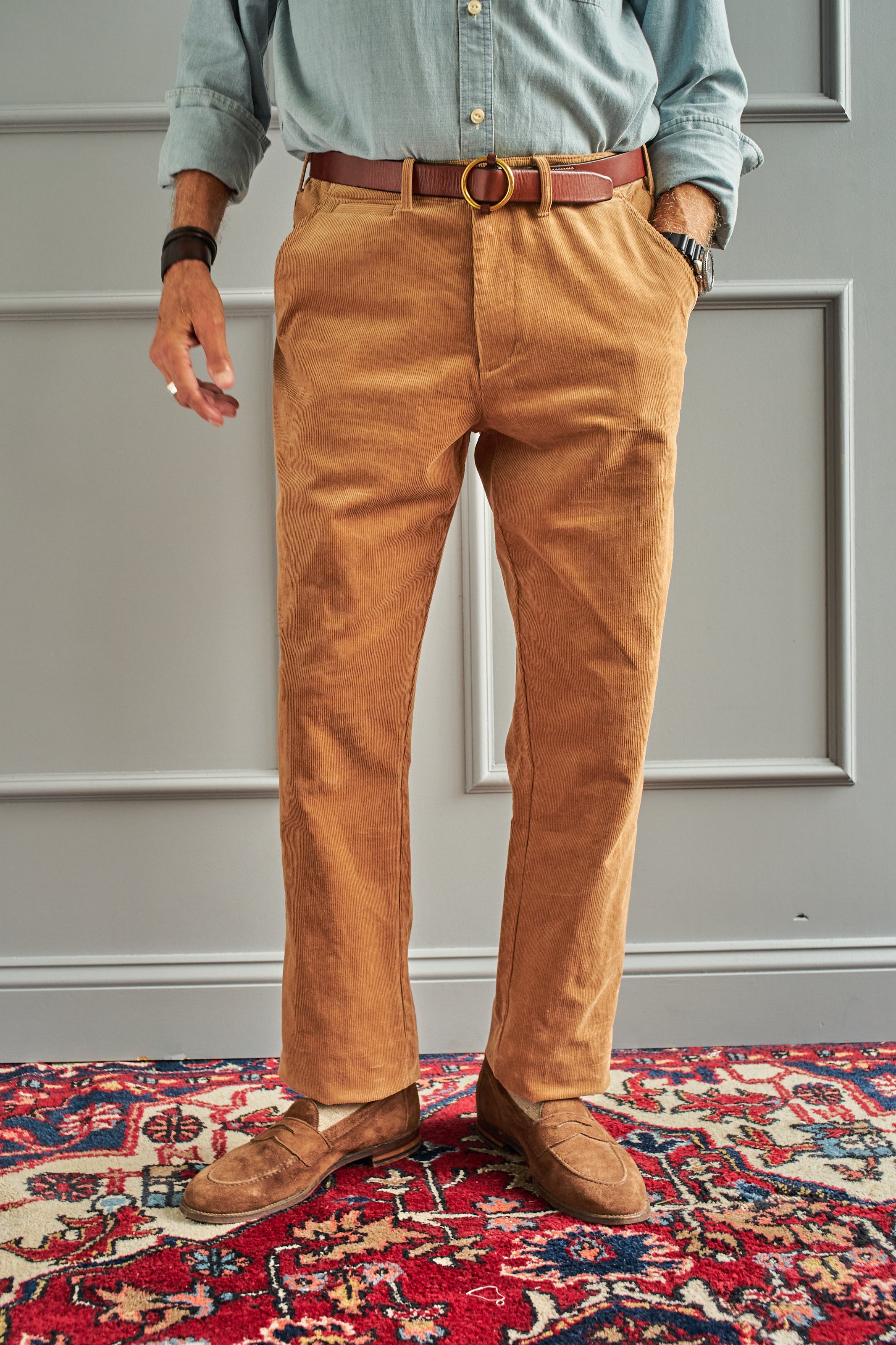 Camden Pant in Khaki Corduroy - Comfortable Men's Casual Pants for Work & Weekend Wear | Durable & Stylish Corduroy Trousers