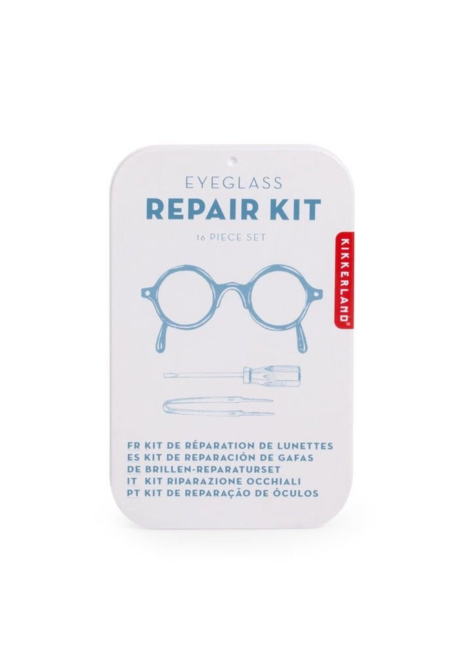 Kikkerland Eyeglass Repair Kit - Complete Eyewear Repair Tool Set with Screwdriver & Spare Parts - Fix Broken Glasses at Home, Office or Travel
