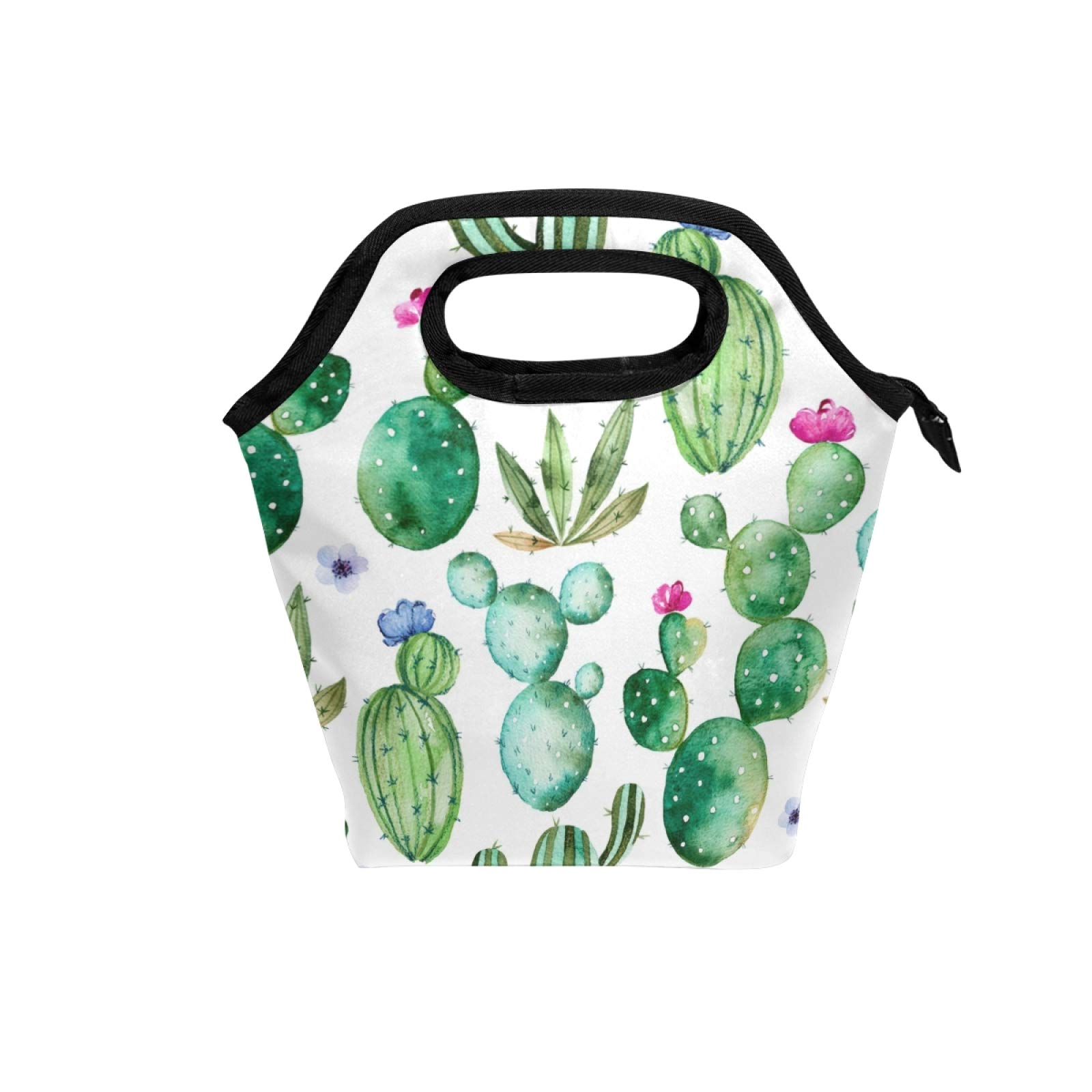 Insulated Cactus Succulent Lunch Bag with Zipper - Reusable Cooler Tote for Men & Women - Perfect for School, Office & Meal Prep - Great for Picnics, Work Lunches & Outdoor Activities