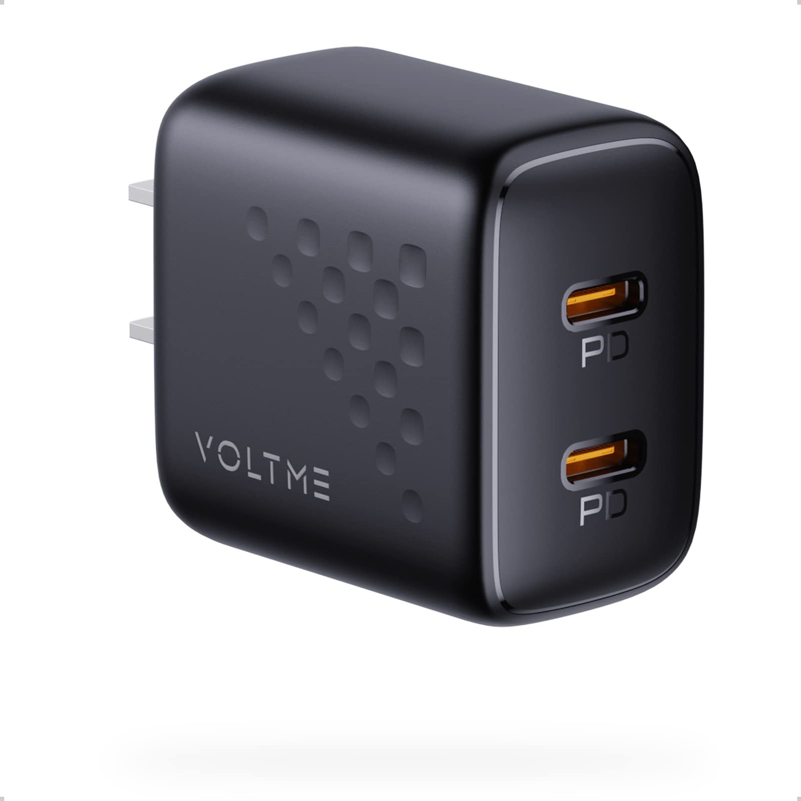 VOLTME 20W USB C Charger Block - Dual Port PD 3.0 Fast Charger for iPhone 16/15/14/13/12, Galaxy S24/S23/S22/S21, Pixel 6 Pro - Compact Travel Charger for Home, Office & Car (Black)